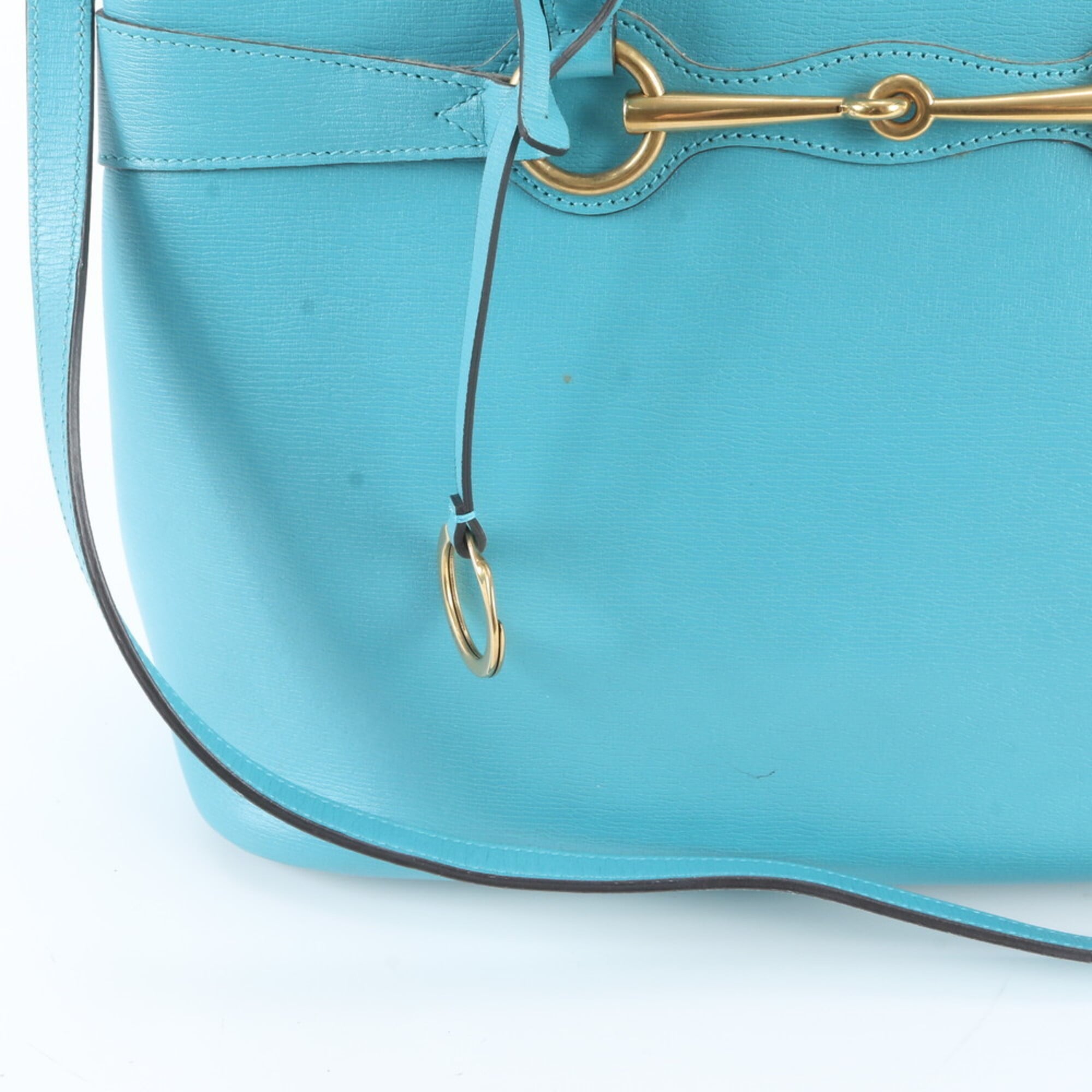 Gucci Blue Turquoise Leather Handbag Shoulder Bag Tote Bag (Pre-Owned)