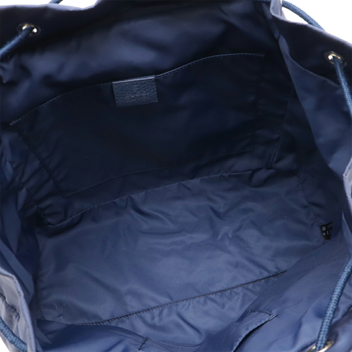 Gucci Navy Nylon Leather Backpack (Pre-Owned)