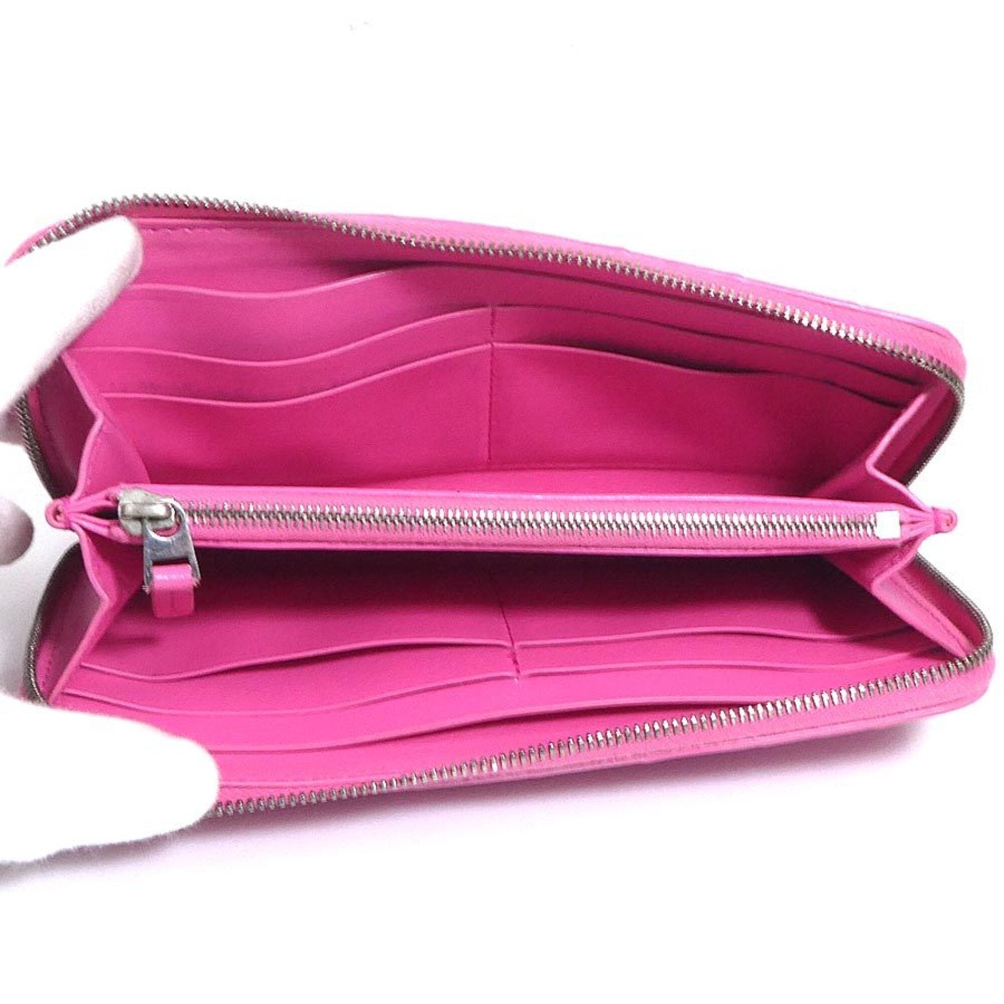 Bottega Veneta Pink Leather Long Wallet (Bi-Fold) (Pre-Owned)