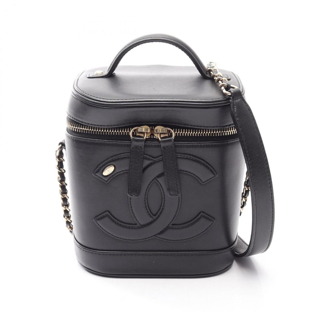 Chanel Black Leather Handbag (Pre-Owned)
