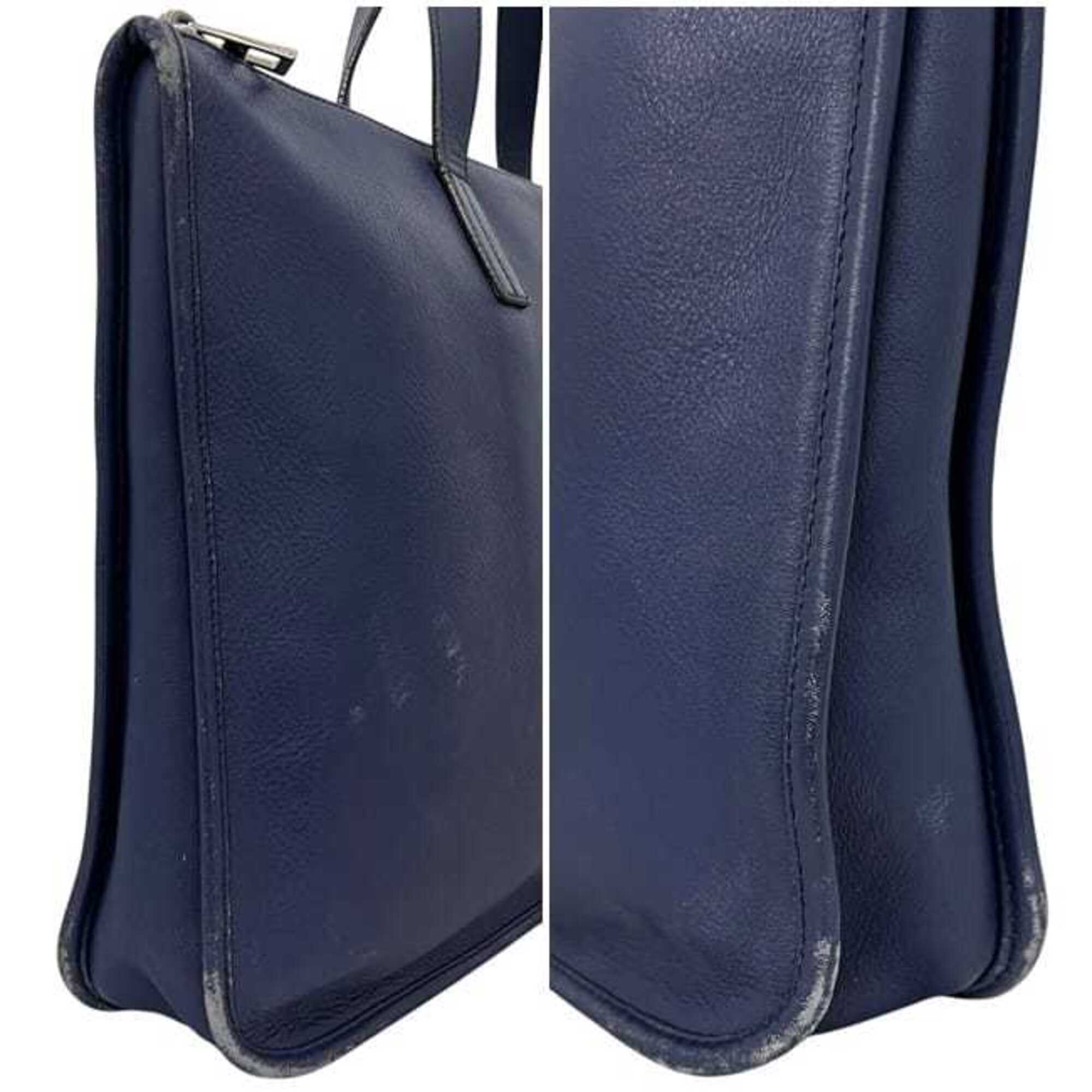 Loewe Navy Leather Briefcase (Pre-Owned)