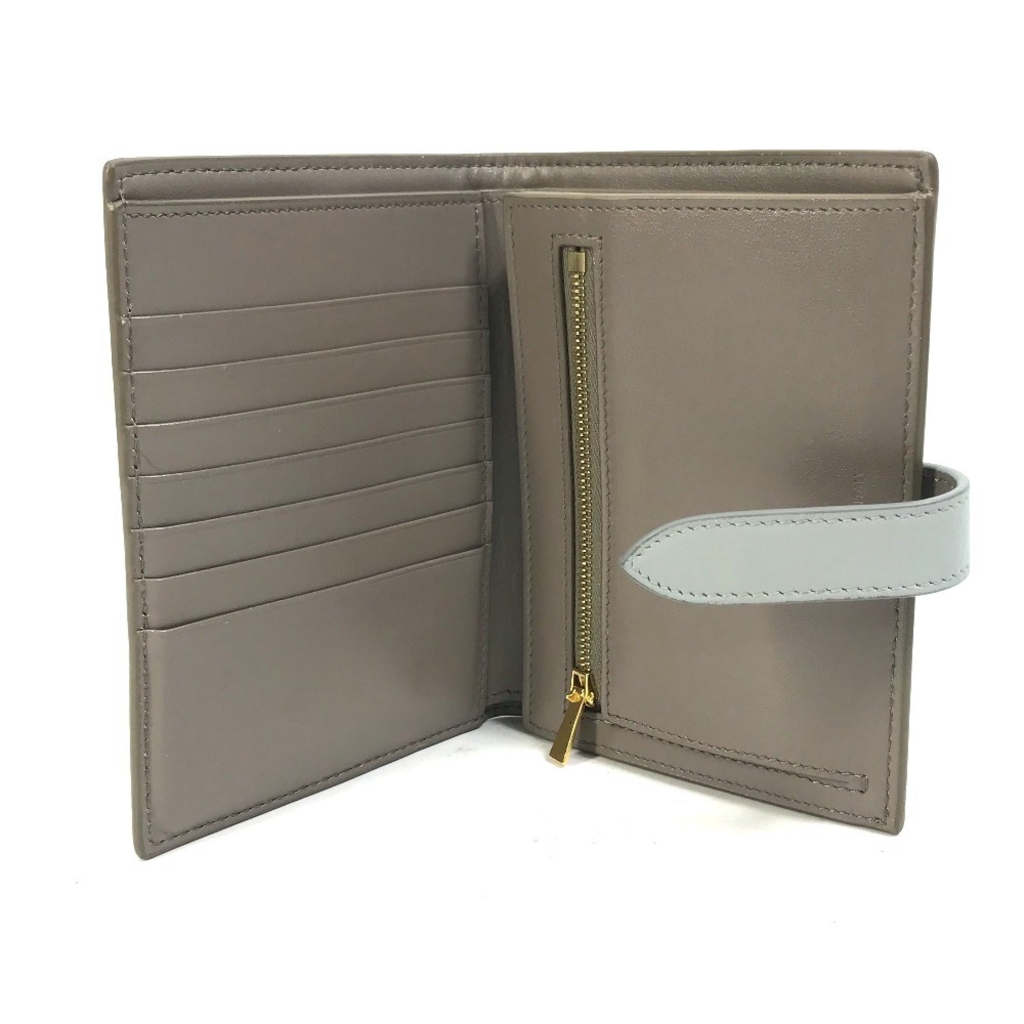 Celine Gray Light Blue Leather Coin Purse/Coin Case (Pre-Owned)
