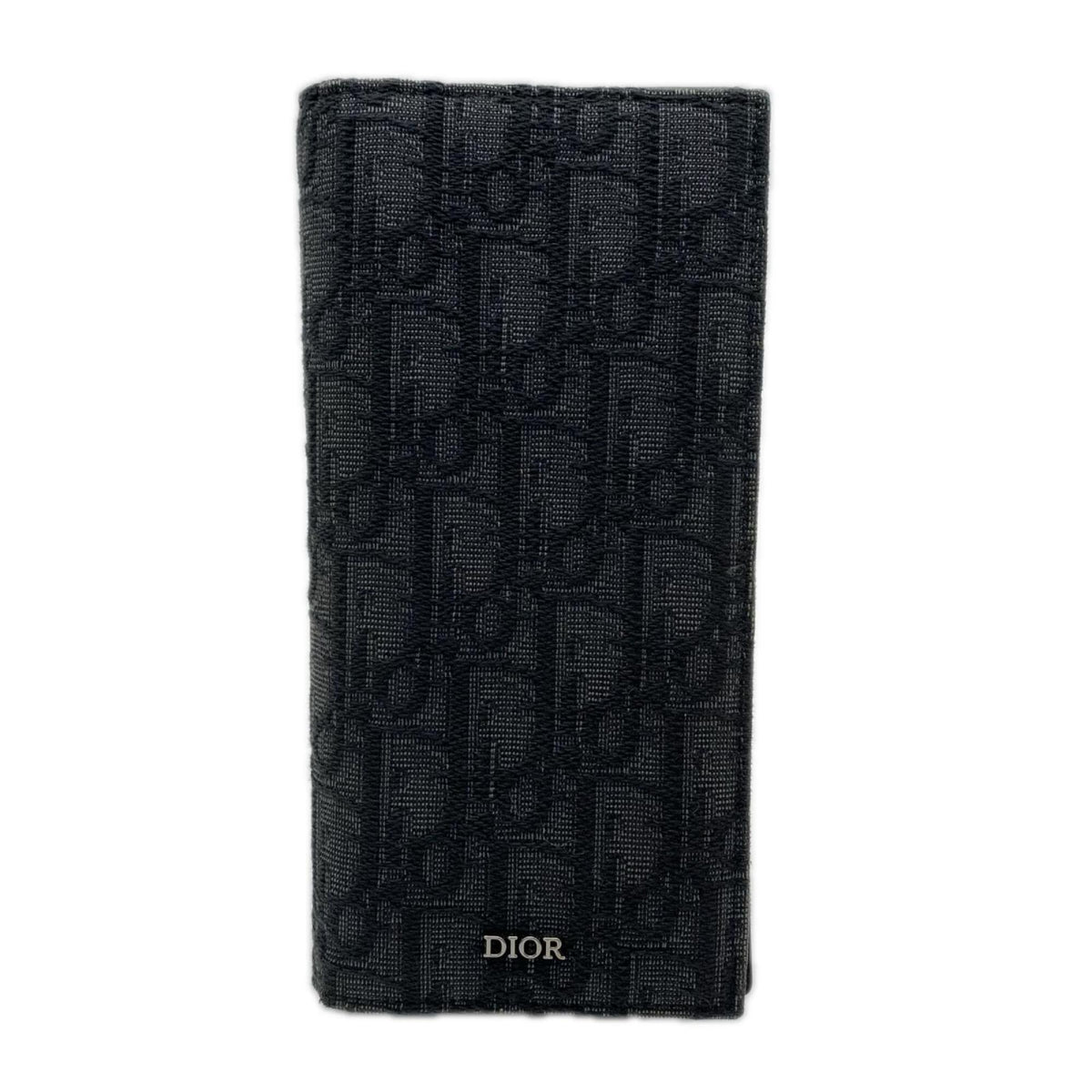 Christian Dior Black Canvas Leather Long Wallet (Bi-Fold) (Pre-Owned)