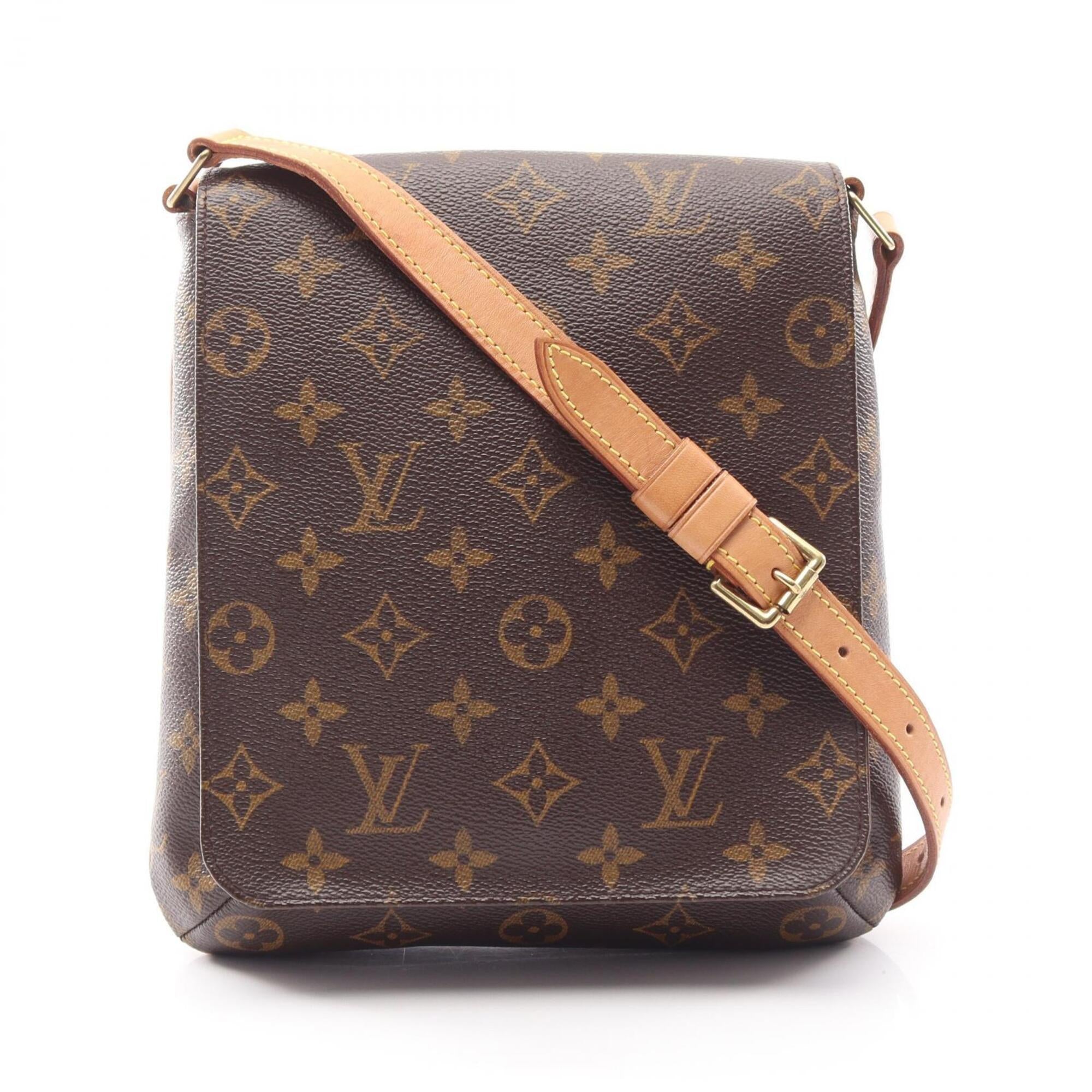 Louis Vuitton Monogram Brown Coated Canvas Leather Handbag Shoulder Bag (Pre-Owned)
