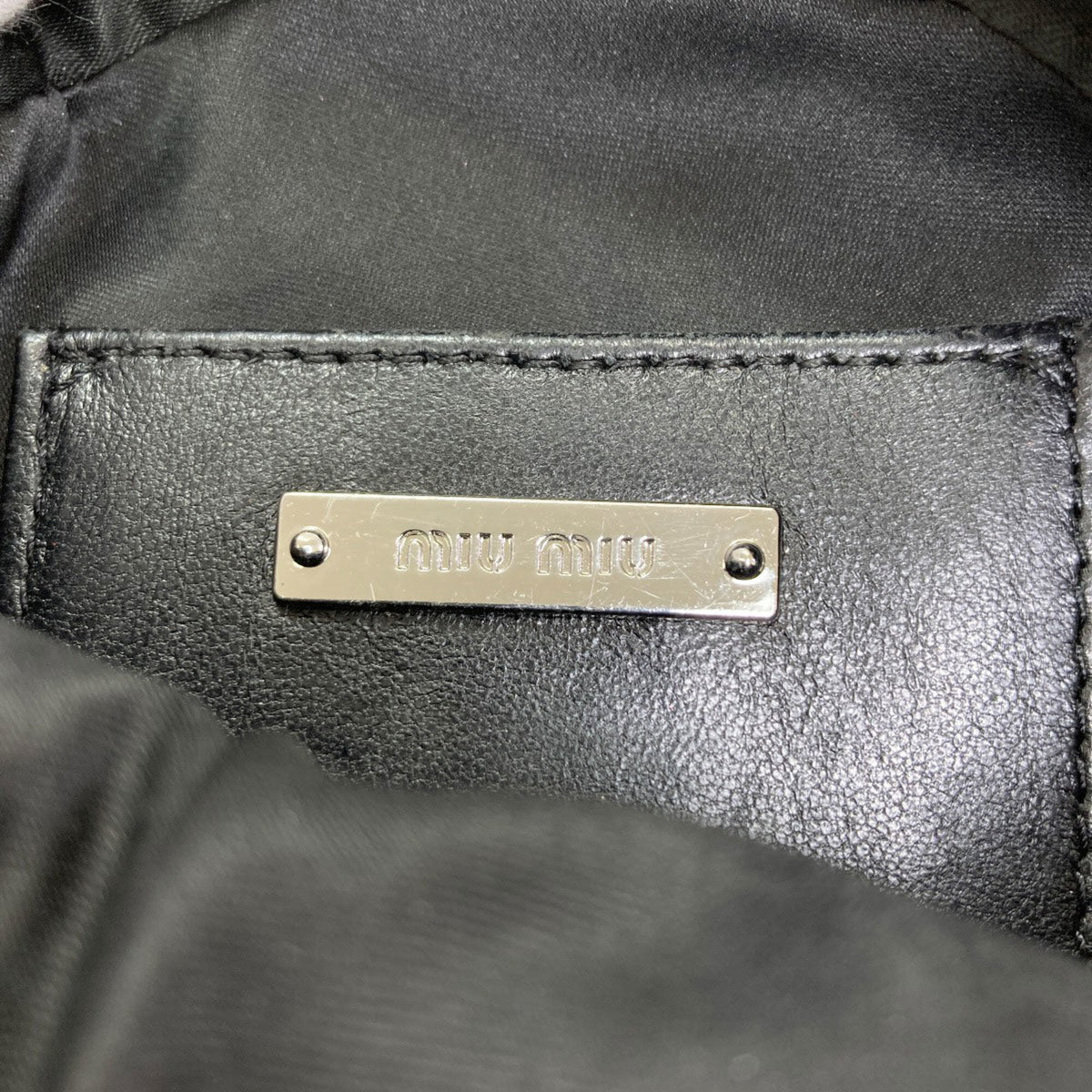 Miu Miu Black Leather Pouch Shoulder Bag (Pre-Owned)
