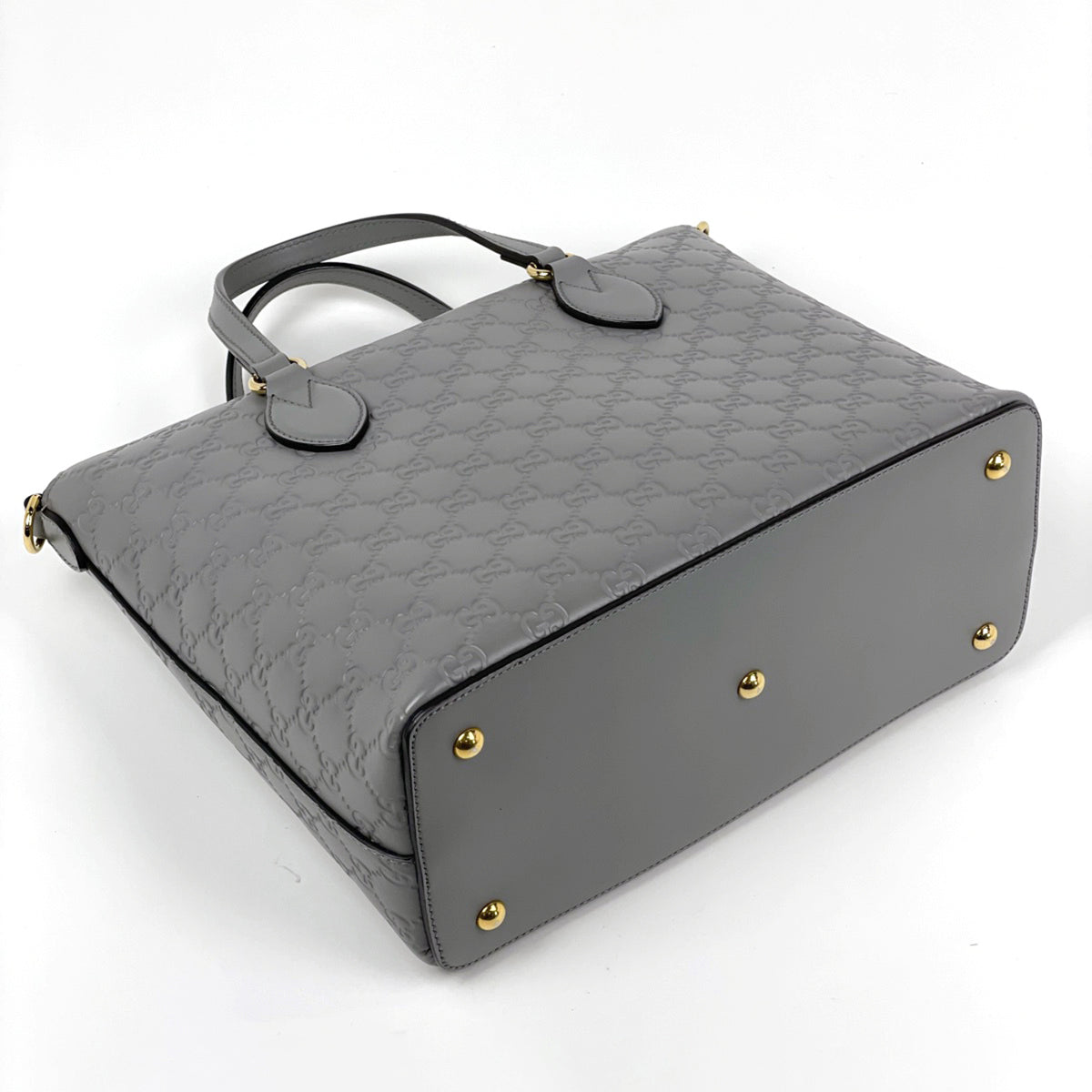 Gucci Guccissima Gray Gg Leather Handbag (Pre-Owned)