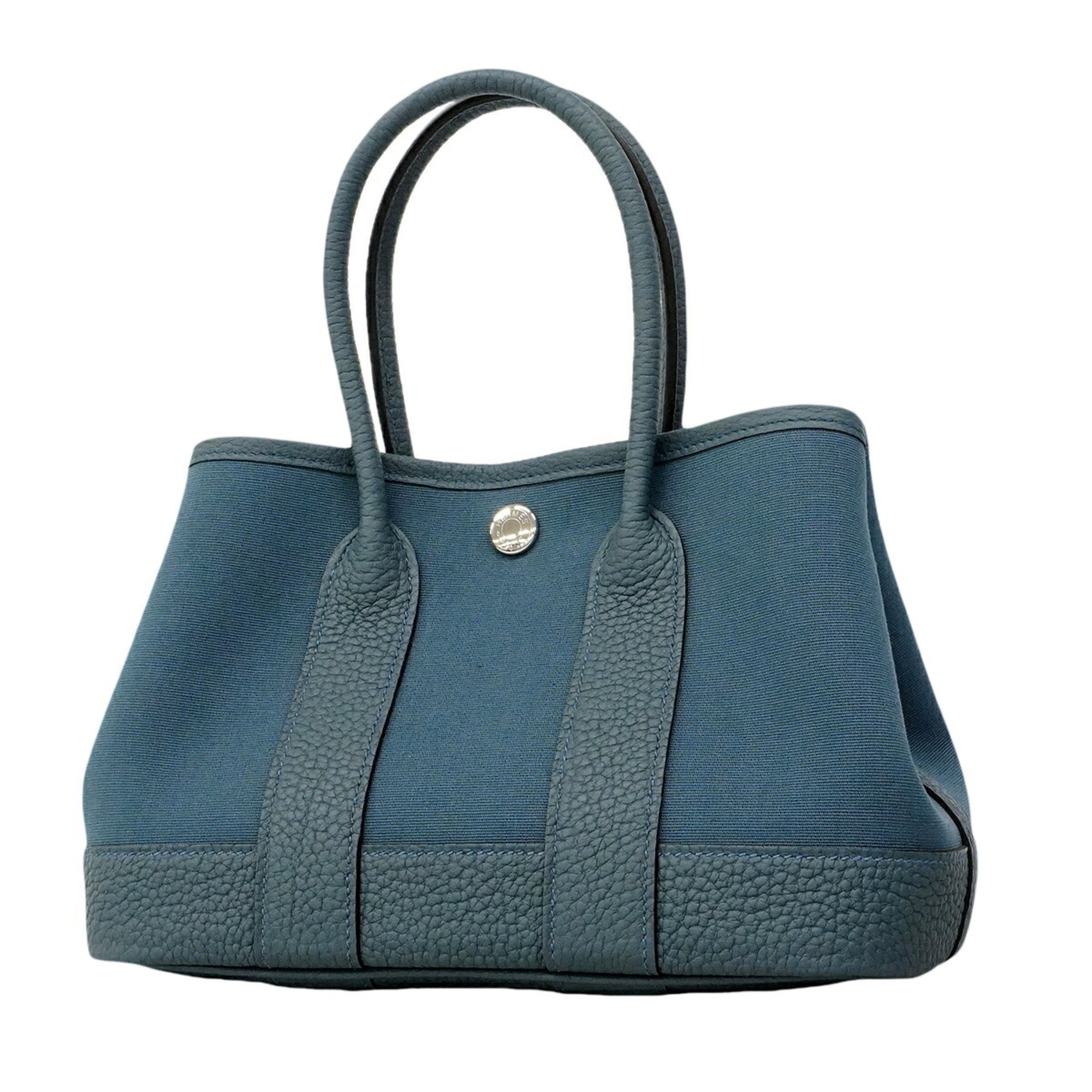 Hermes Blue Toile Officier Negonda Leather Tote Bag (Pre-Owned)