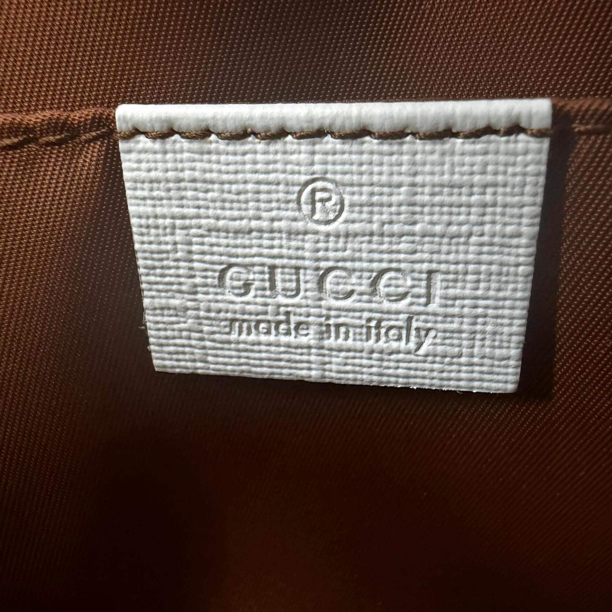 Gucci Beige Red Color White Gg Supreme Handbag Tote Bag (Pre-Owned)