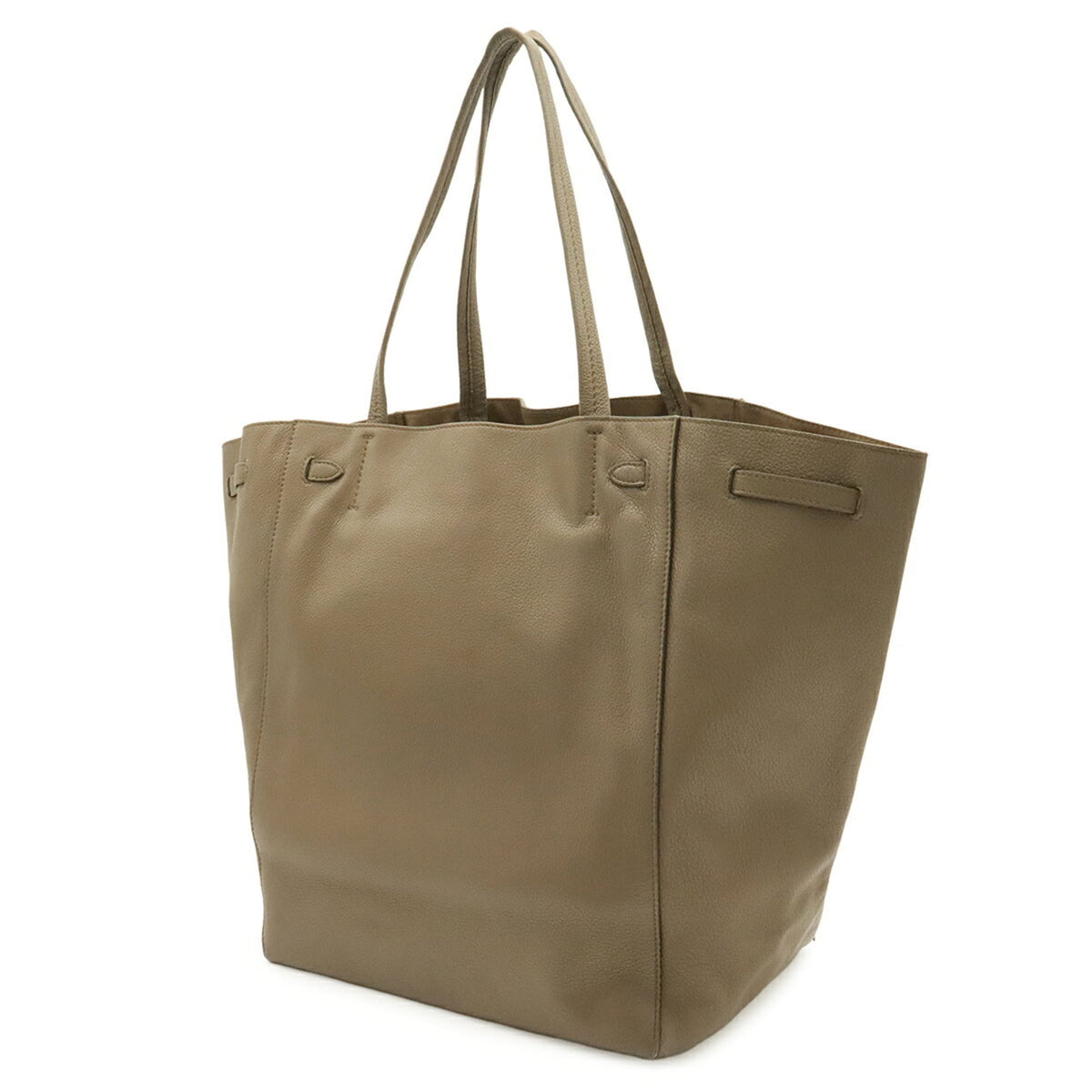 Celine Cabas Grayish Leather Shoulder Bag Tote Bag (Pre-Owned)