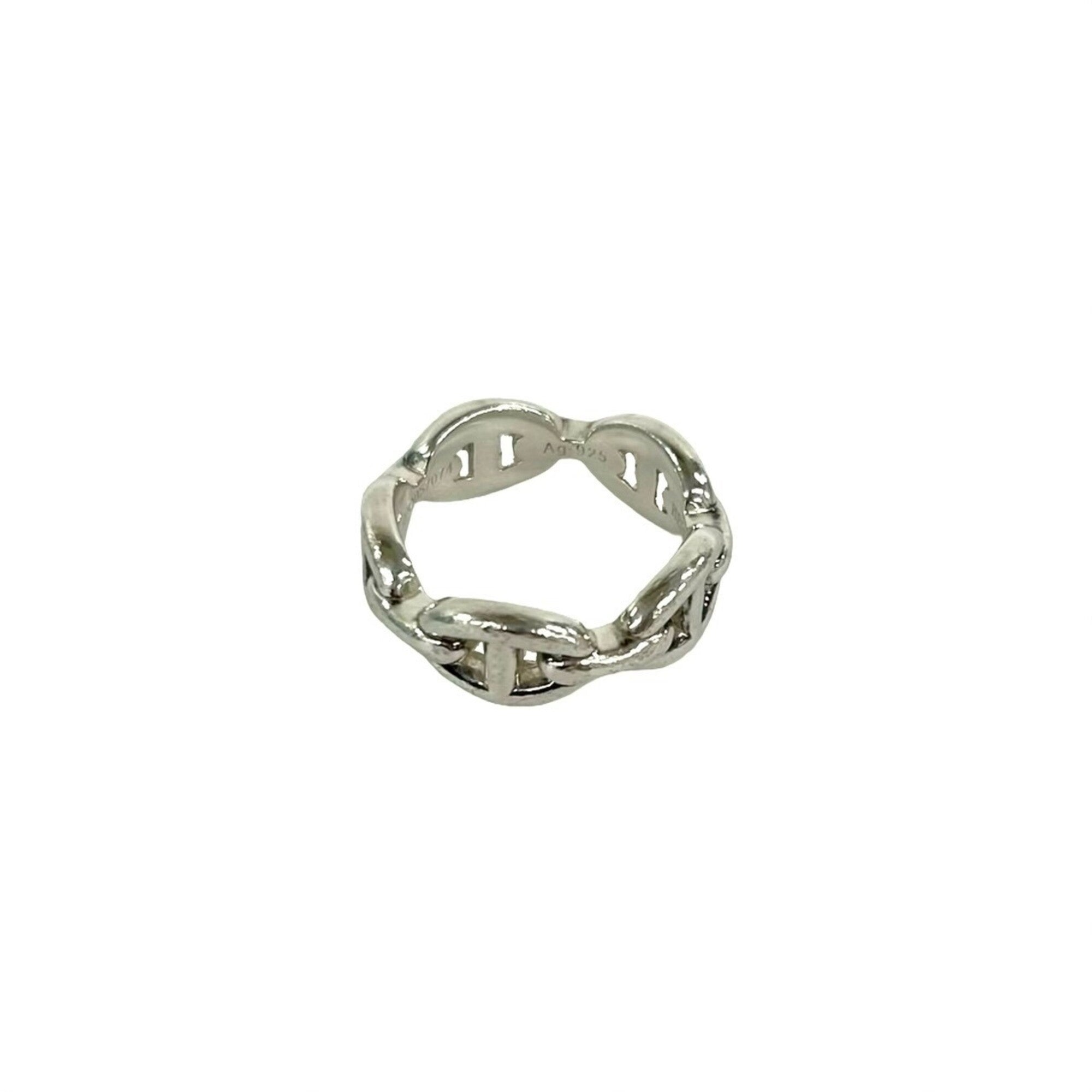 Hermes Silver Silver 925 Band Ring (Pre-Owned)