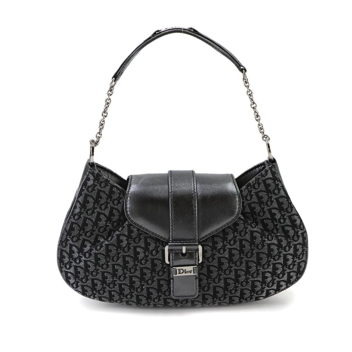 Christian Dior Gray Canvas Leather Handbag (Pre-Owned)