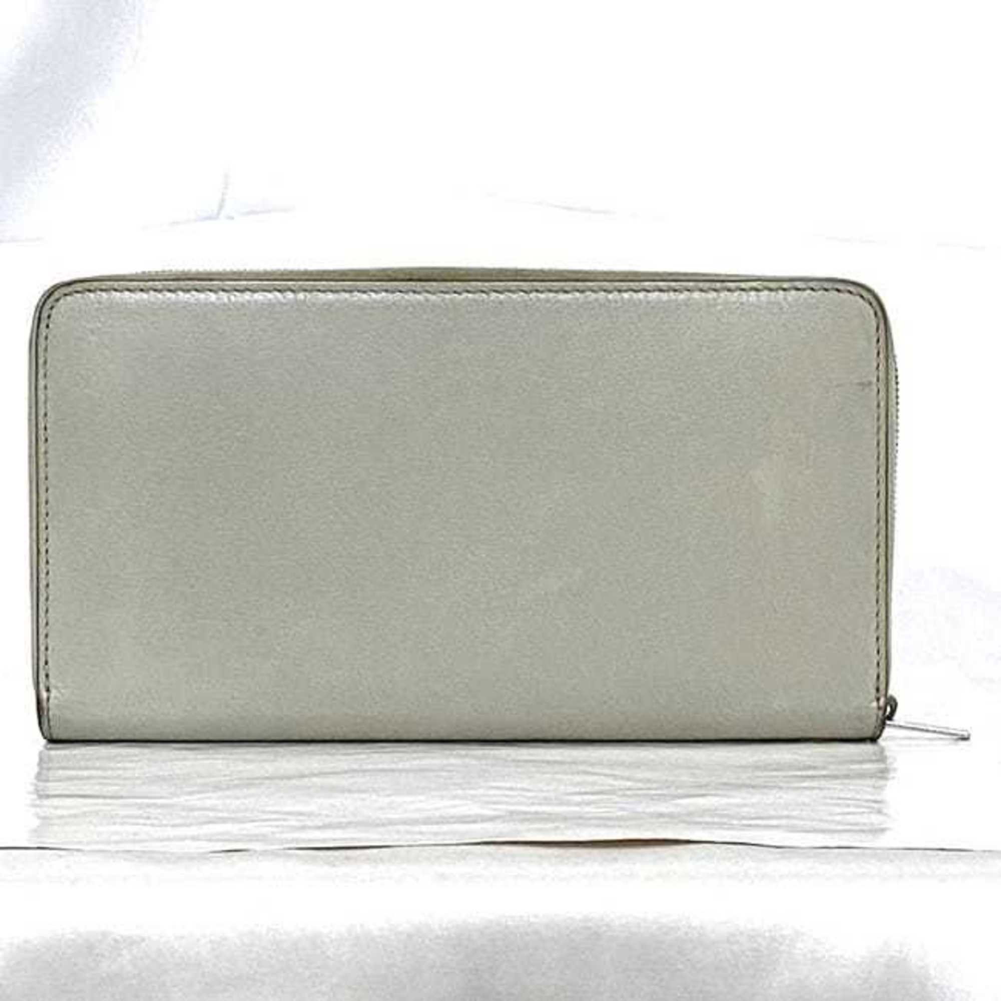 Celine Gray Leather Long Wallet (Bi-Fold) (Pre-Owned)