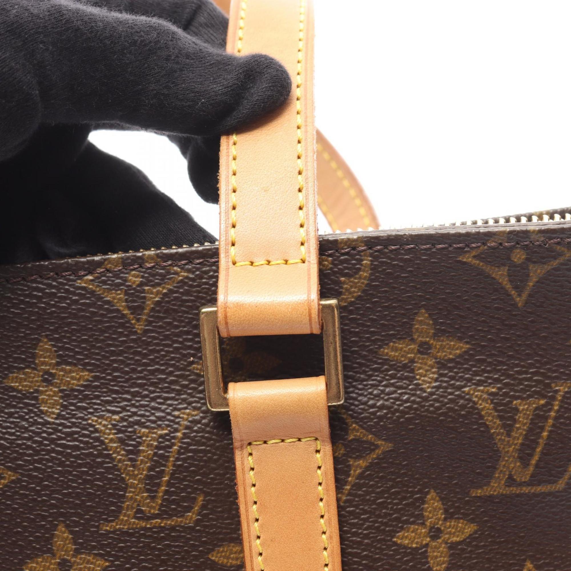 Louis Vuitton Brown Coated Canvas Leather Handbag Shoulder Bag (Pre-Owned)