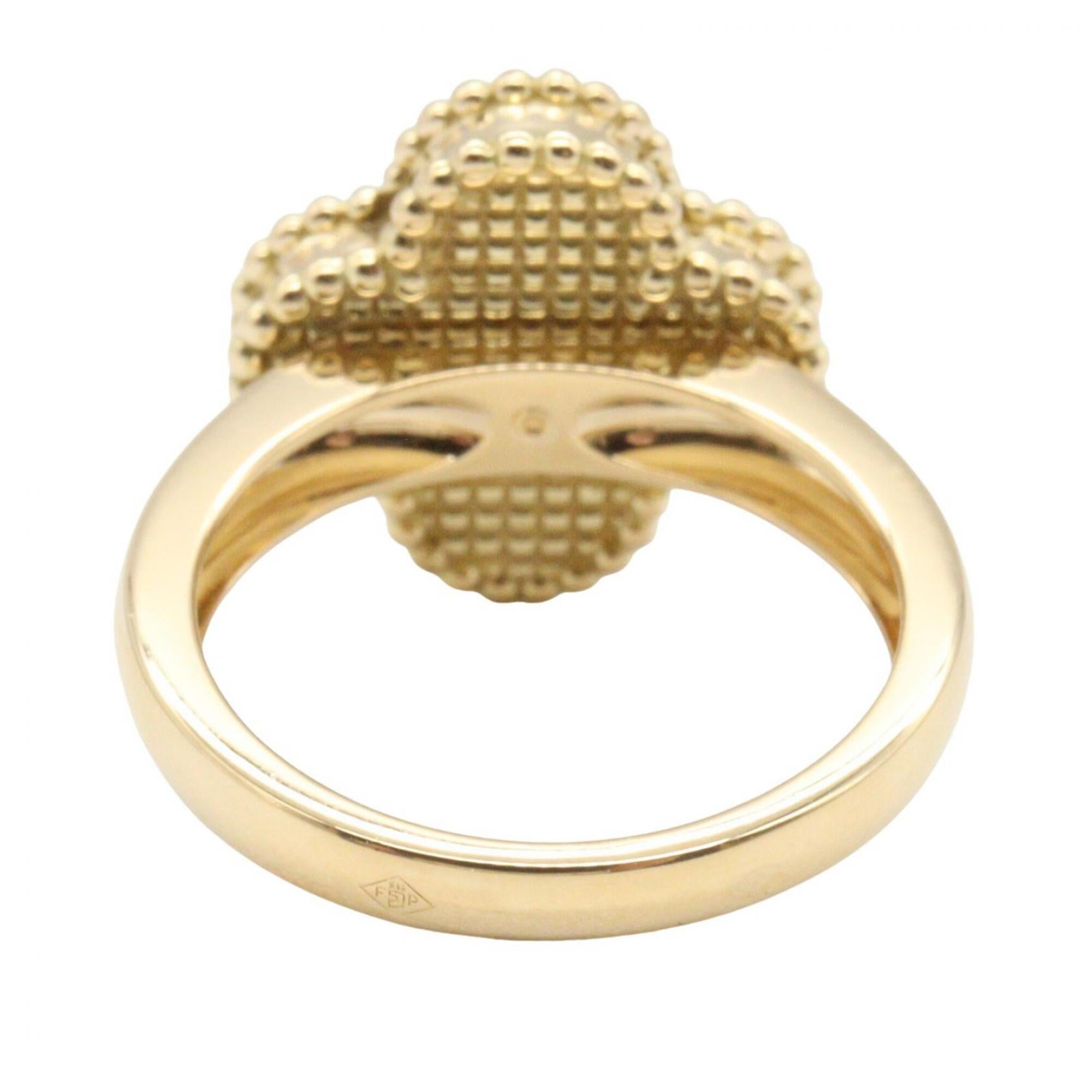 Van Cleef & Arpels Clear Red Color Yellow Gold Yellow Gold (18K) Band Ring (Pre-Owned)