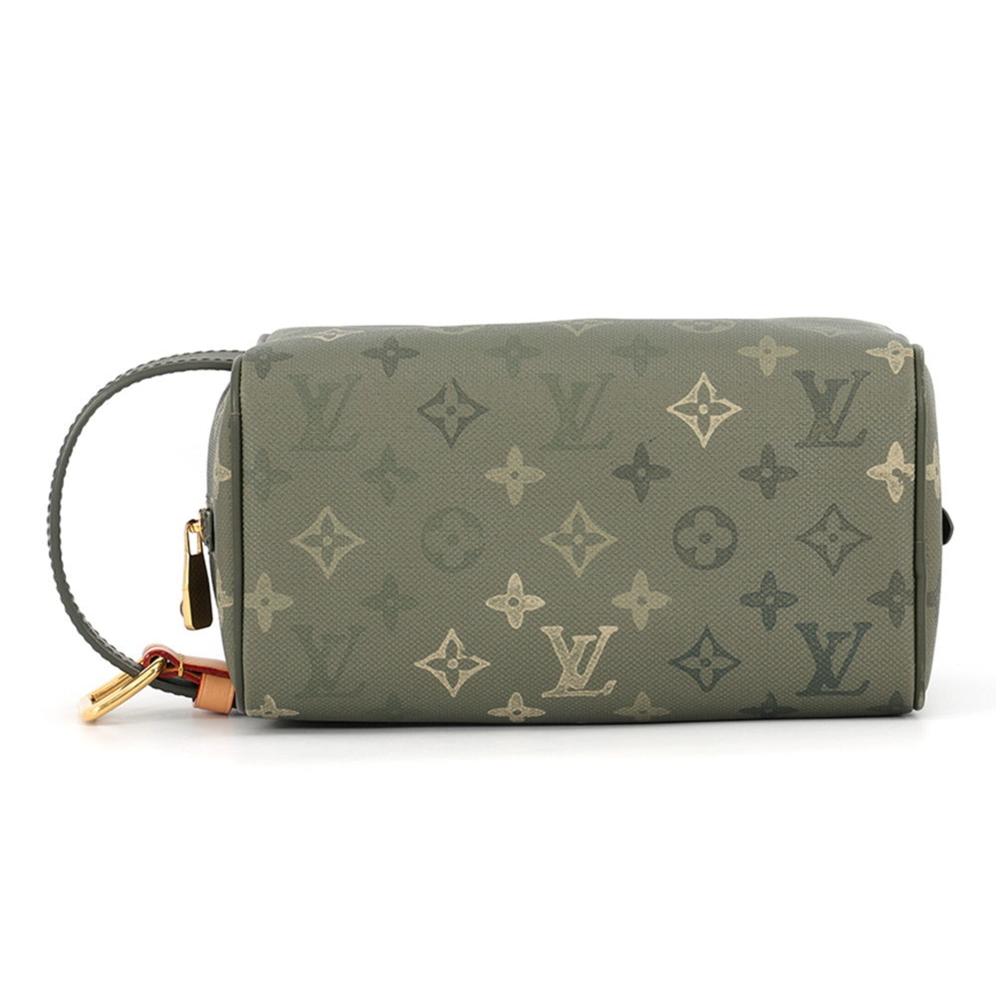 Louis Vuitton Green Khaki Monogram Monogram Clutch Bag Handbag Pouch (Pre-Owned)