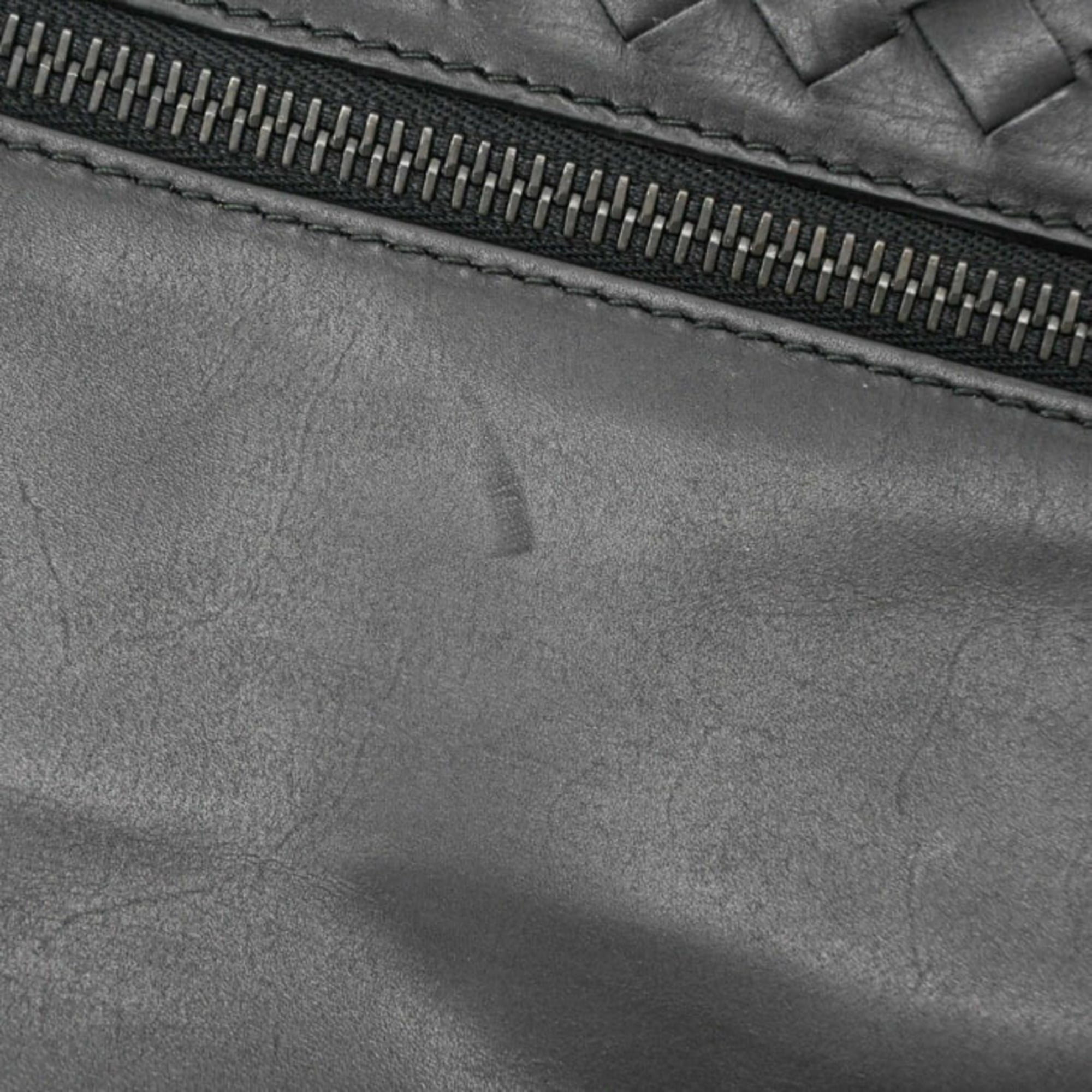 Bottega Veneta Black Intrecciato Leather Shoulder Bag (Pre-Owned)