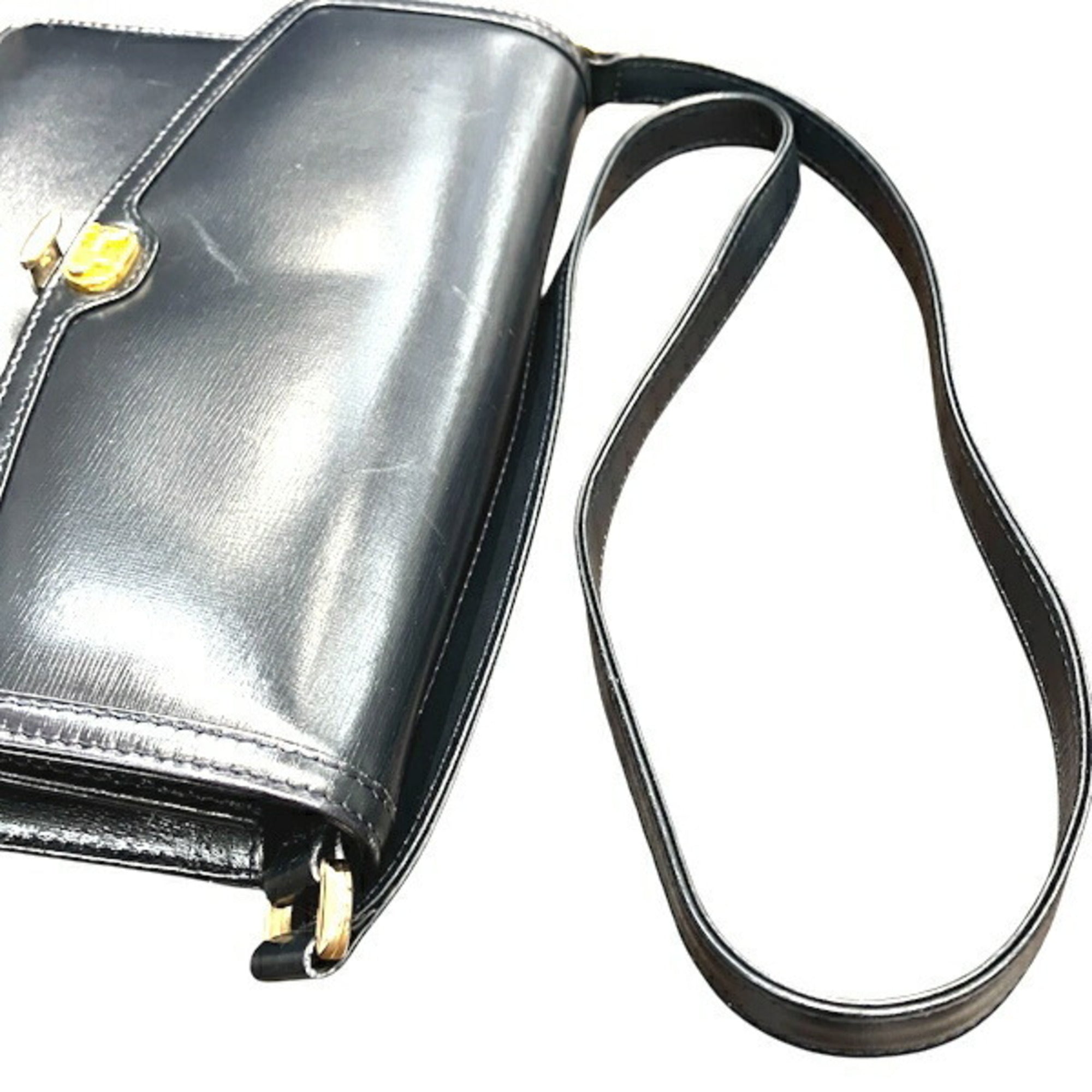 Celine Navy Leather Shoulder Bag (Pre-Owned)