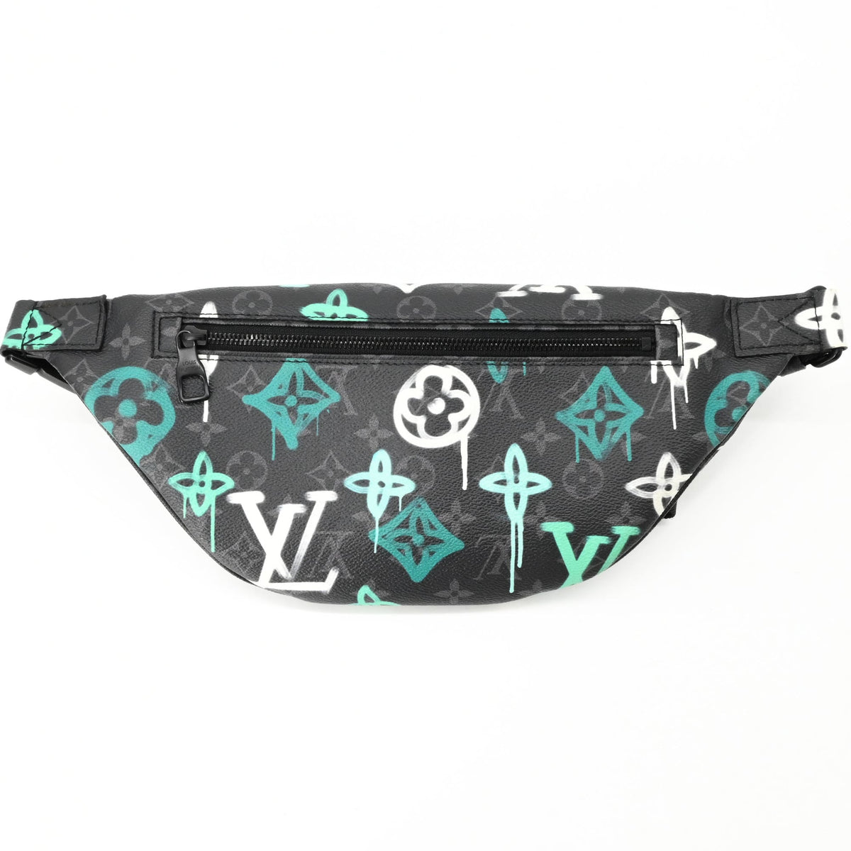 Louis Vuitton Black Green Monogram Canvas Leather Sling Bag (Pre-Owned)