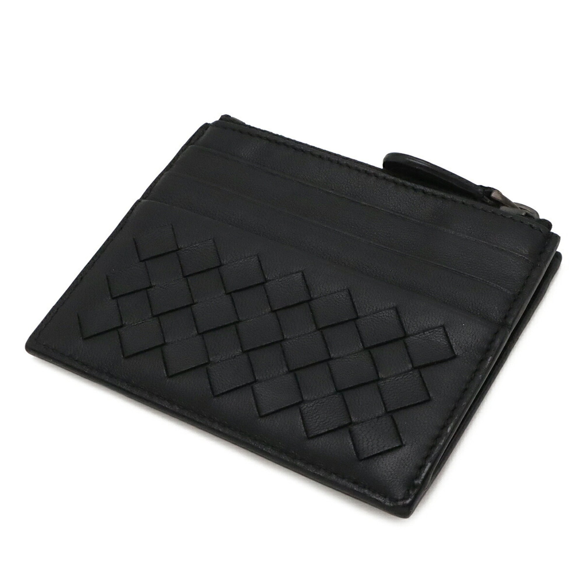 Bottega Veneta Black Intrecciato Coin Purse/Coin Case (Pre-Owned)