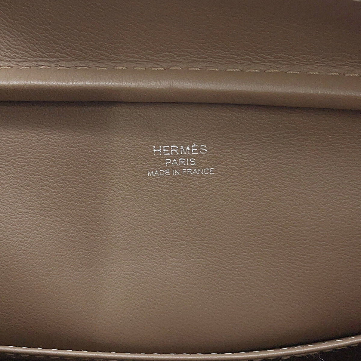 Hermes Etoupe Gray Taurillon Clemence Leather Shoulder Bag (Pre-Owned)