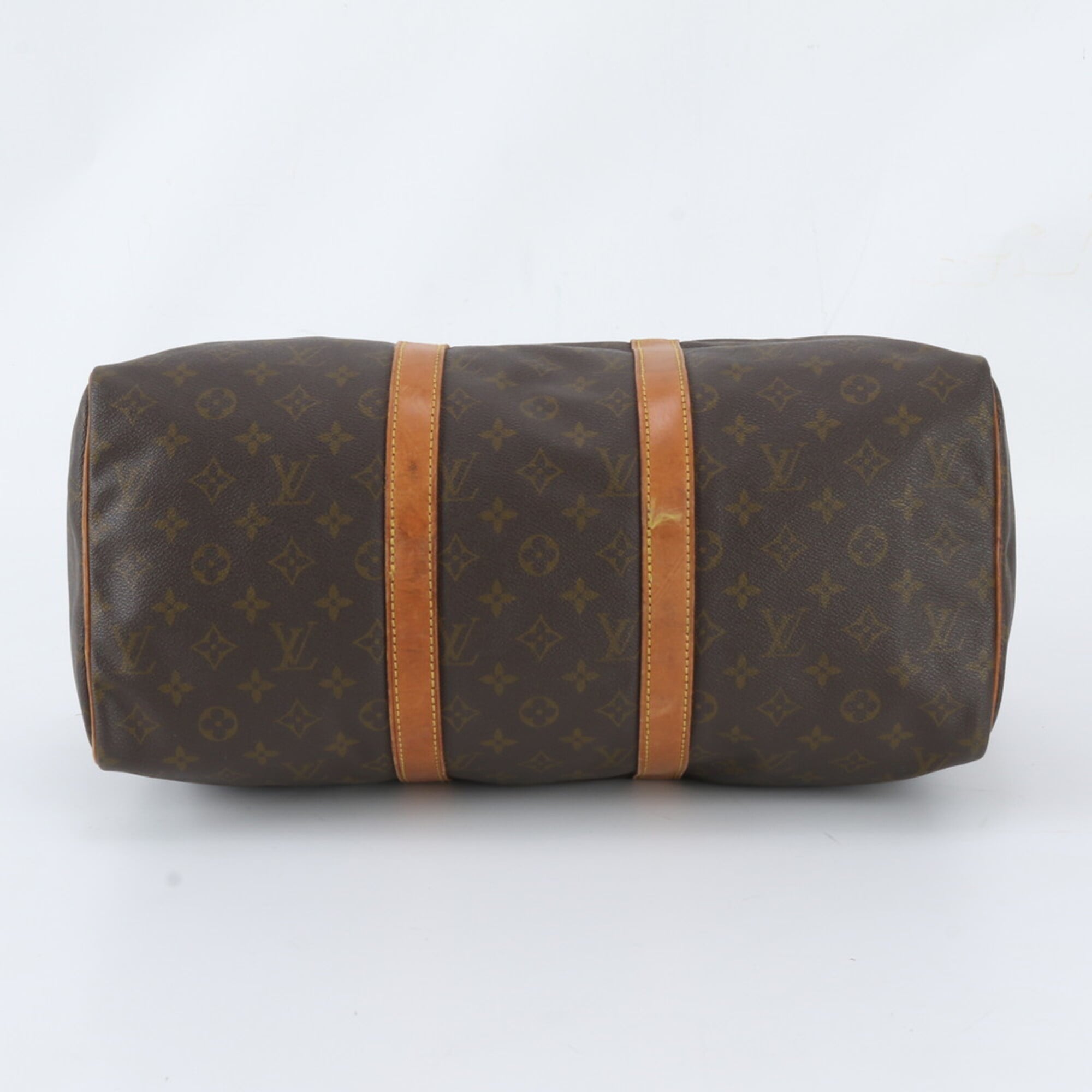 Louis Vuitton Brown Leather Coated Canvas Boston Bag Tote Bag (Pre-Owned)