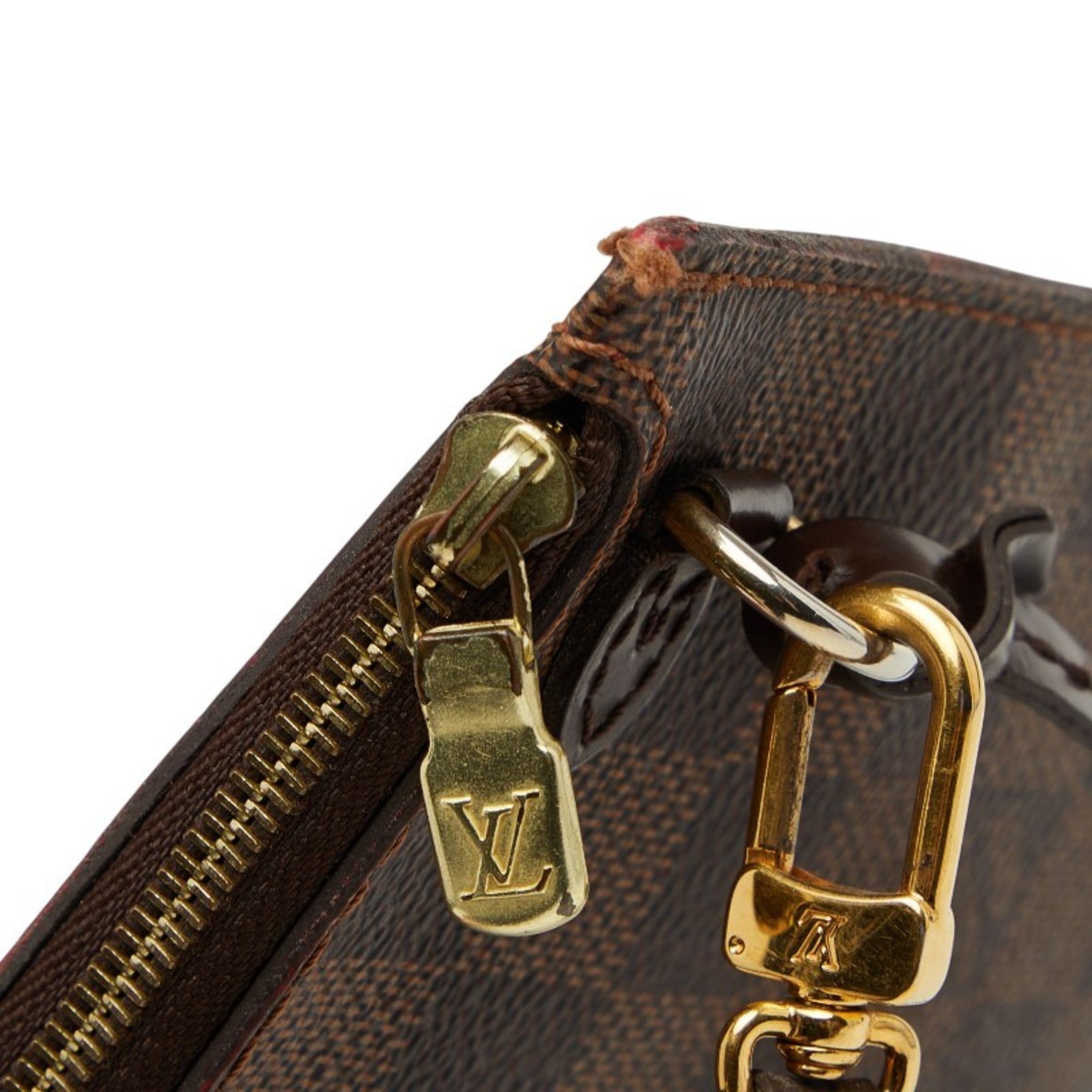 Louis Vuitton Damier Brown Pvc Leather Handbag Pouch (Pre-Owned)