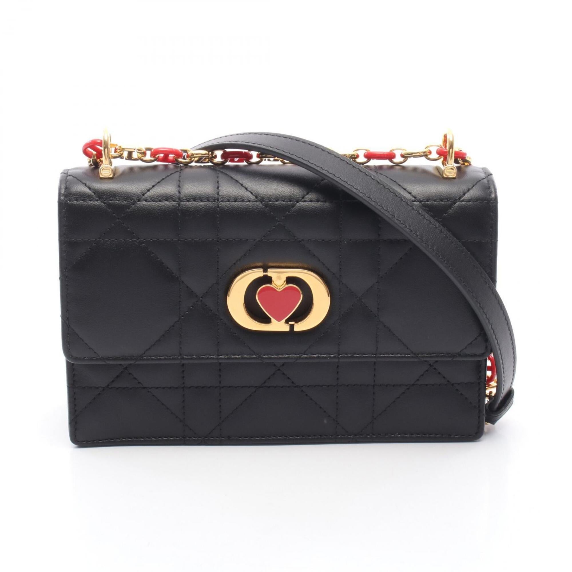 Christian Dior Black Leather Handbag Shoulder Bag (Pre-Owned)