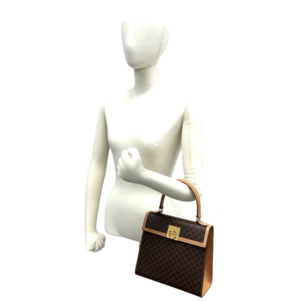 Celine Brown Pvc Leather Handbag Tote Bag (Pre-Owned)