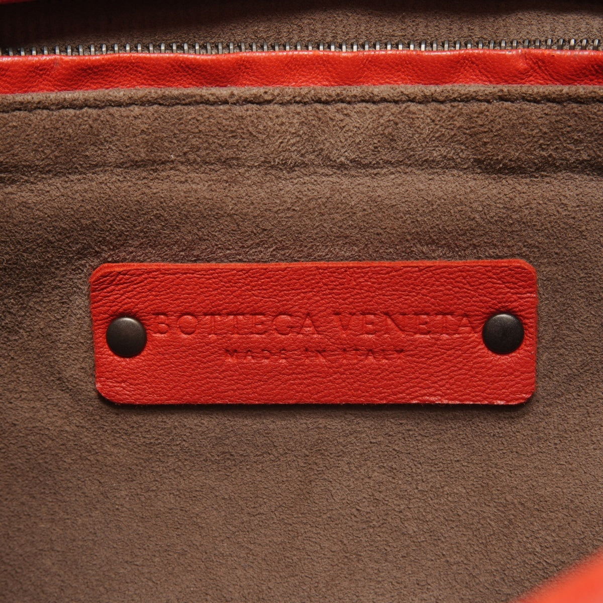Bottega Veneta Red Color Intrecciato Handbag (Pre-Owned)