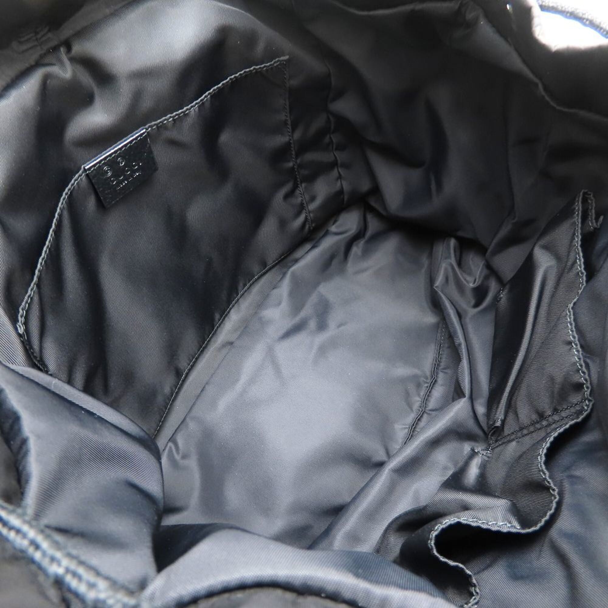 Gucci Black Nylon Leather Backpack (Pre-Owned)