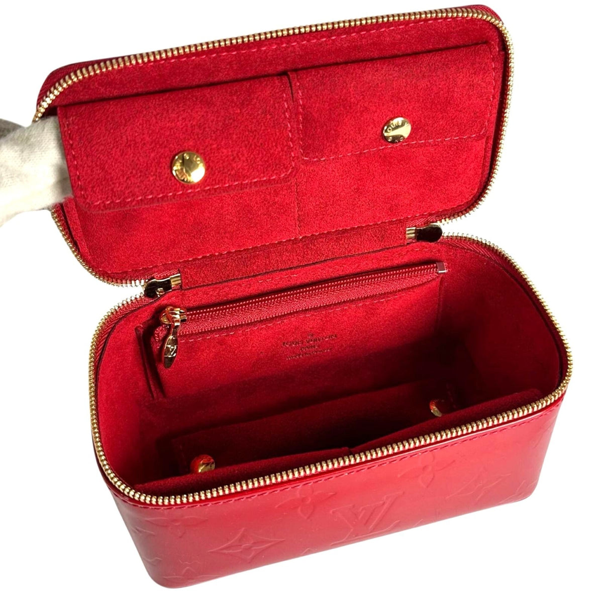 Louis Vuitton Pomme D'amour Red Color Monogram Vernis Handbag (Pre-Owned)