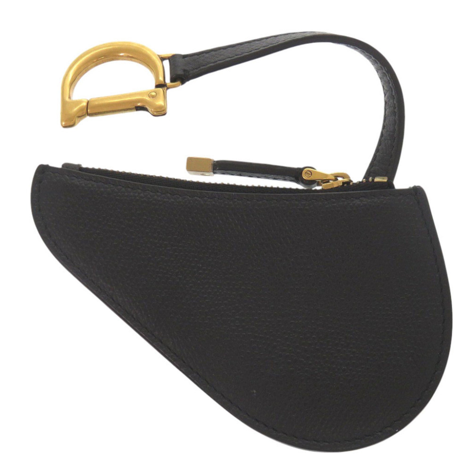 Christian Dior Black Leather Coin Purse/Coin Case (Pre-Owned)