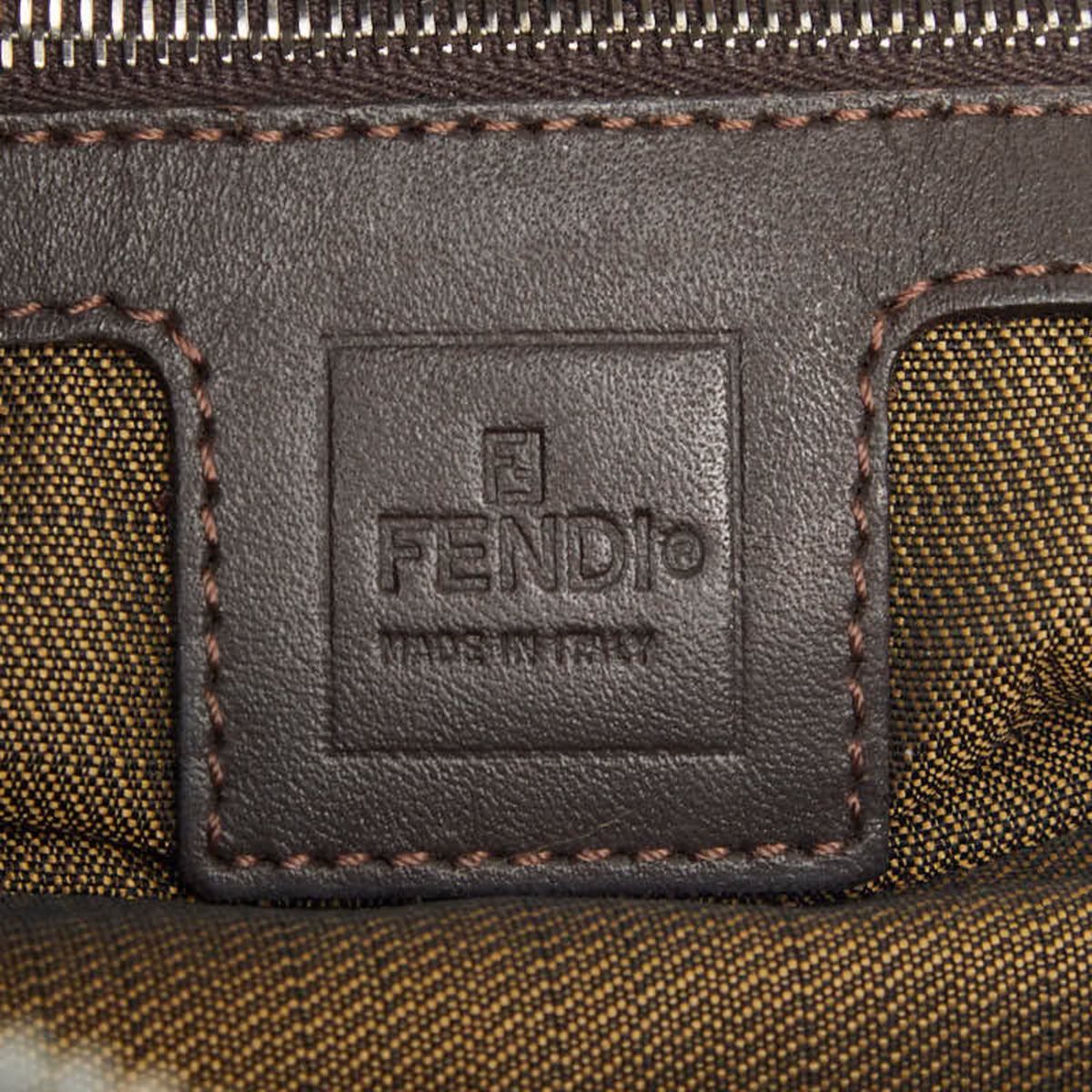 Fendi Brown Canvas Leather Shoulder Bag (Pre-Owned)