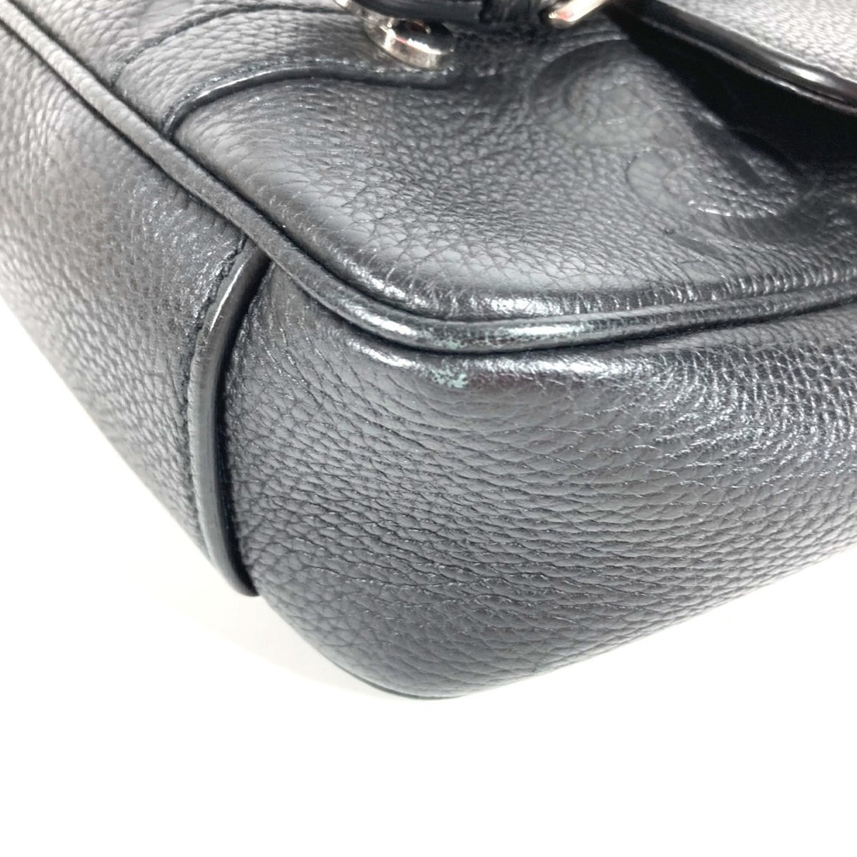 Gucci Black Leather Messenger Bag Shoulder Bag (Pre-Owned)