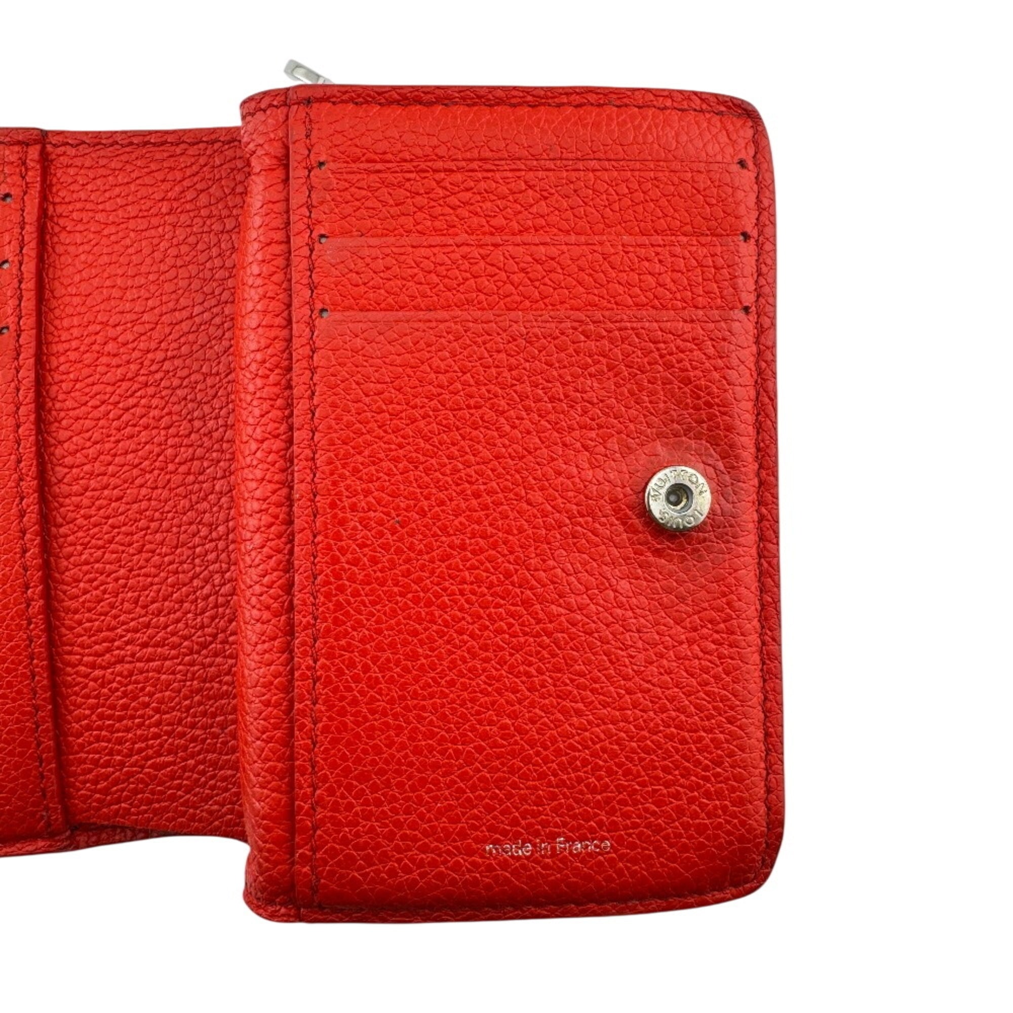 Louis Vuitton Red Color White Leather Wallet (Bi-Fold) (Pre-Owned)
