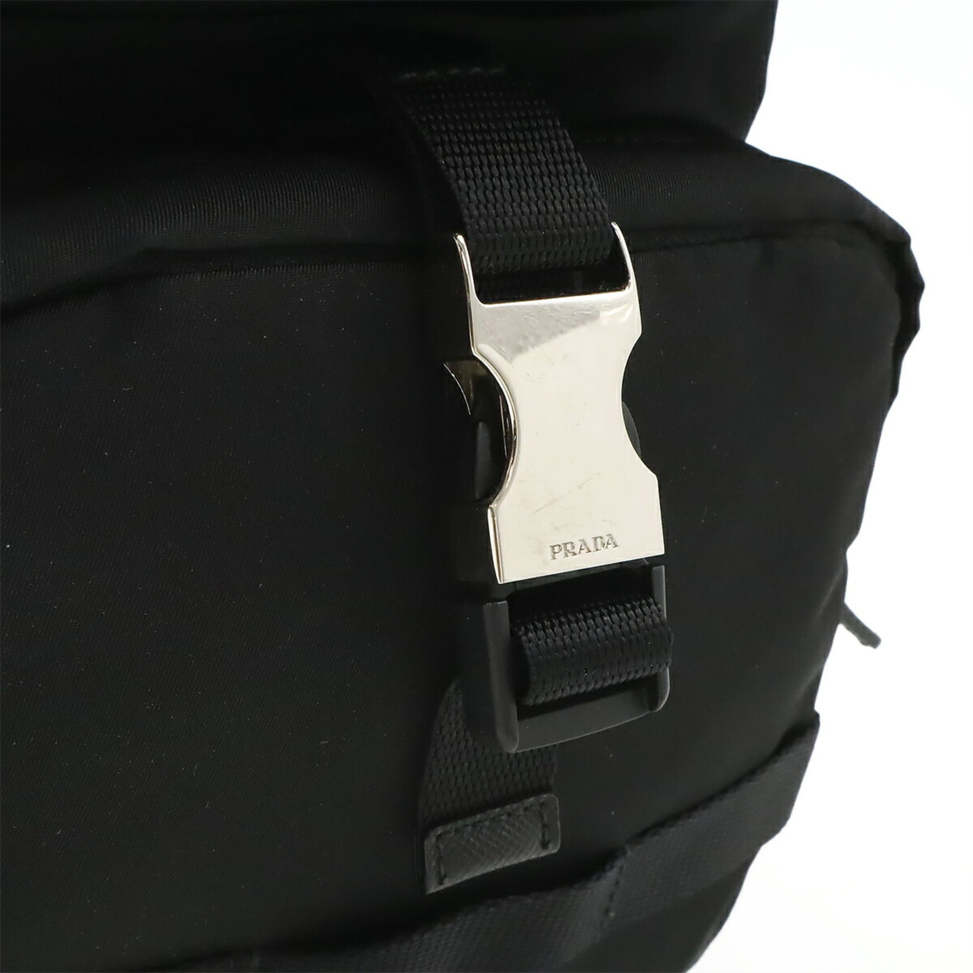 Prada Black Nero Nylon Leather Shoulder Bag Sling Bag (Pre-Owned)