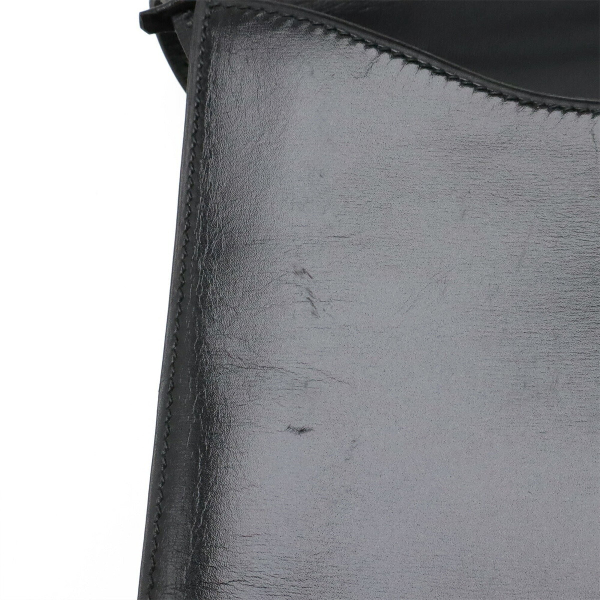 Hermes Black Box Calf Leather Clutch Bag Handbag (Pre-Owned)