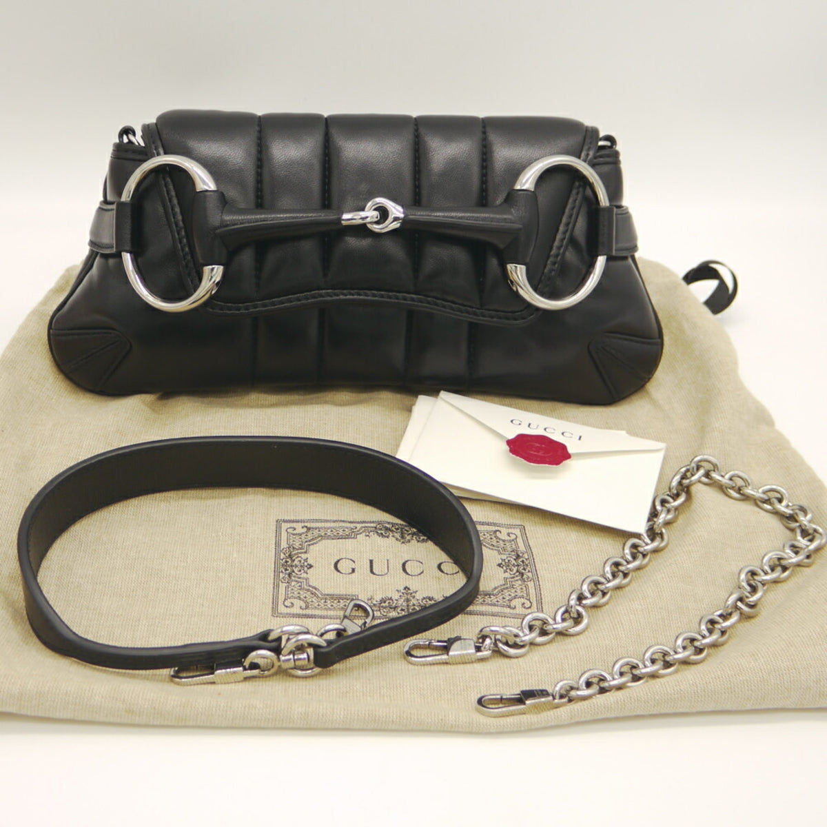 Gucci Black Leather Shoulder Bag (Pre-Owned)