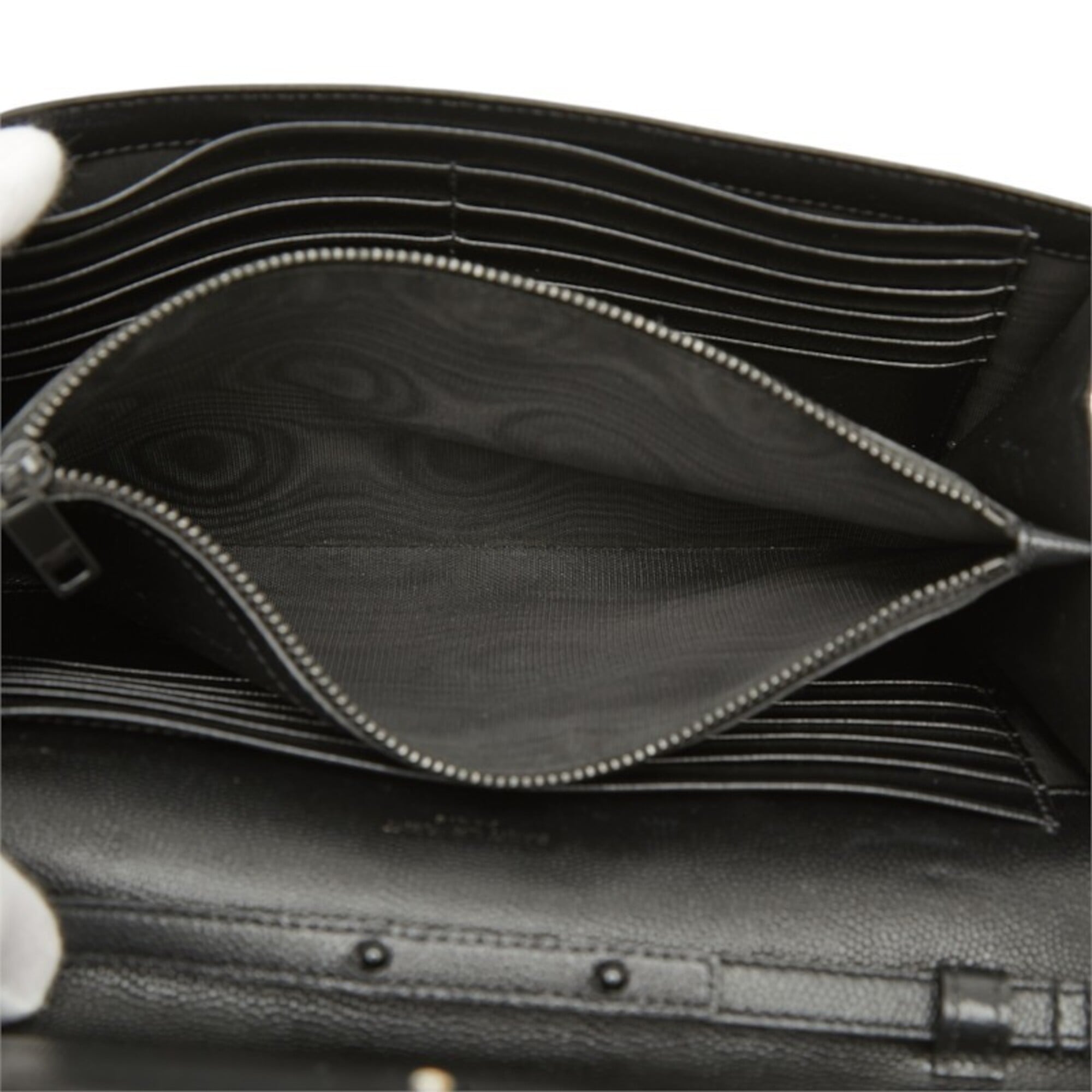 Saint Laurent Black White Leather Shoulder Bag (Pre-Owned)