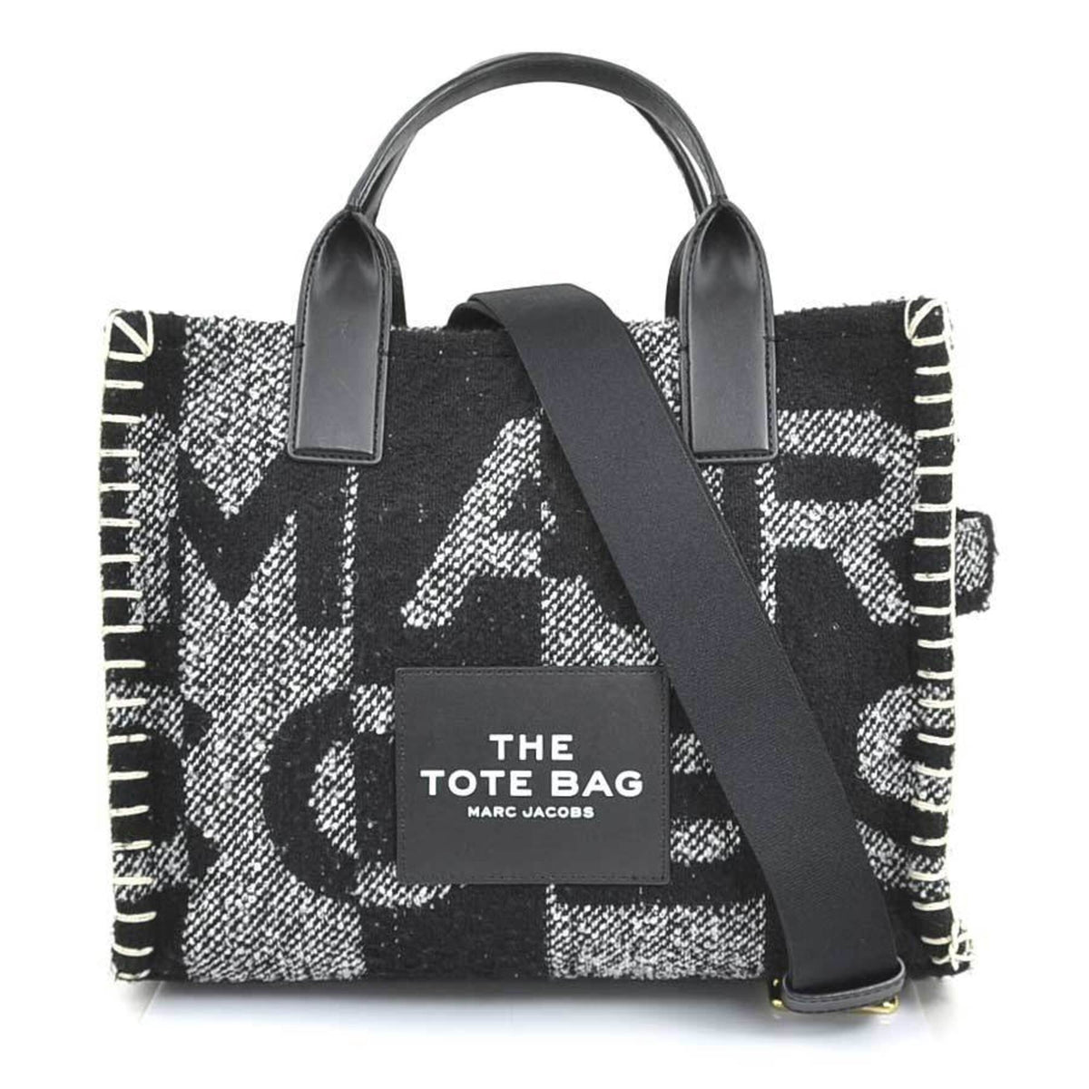 Marc Jacobs Black Polyester Leather Handbag Shoulder Bag Tote Bag (Pre-Owned)