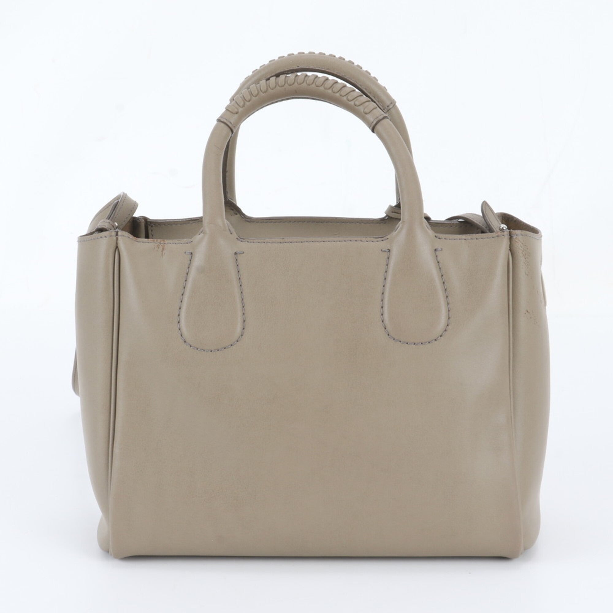 Salvatore Ferragamo Grayish Leather Shoulder Bag (Pre-Owned)