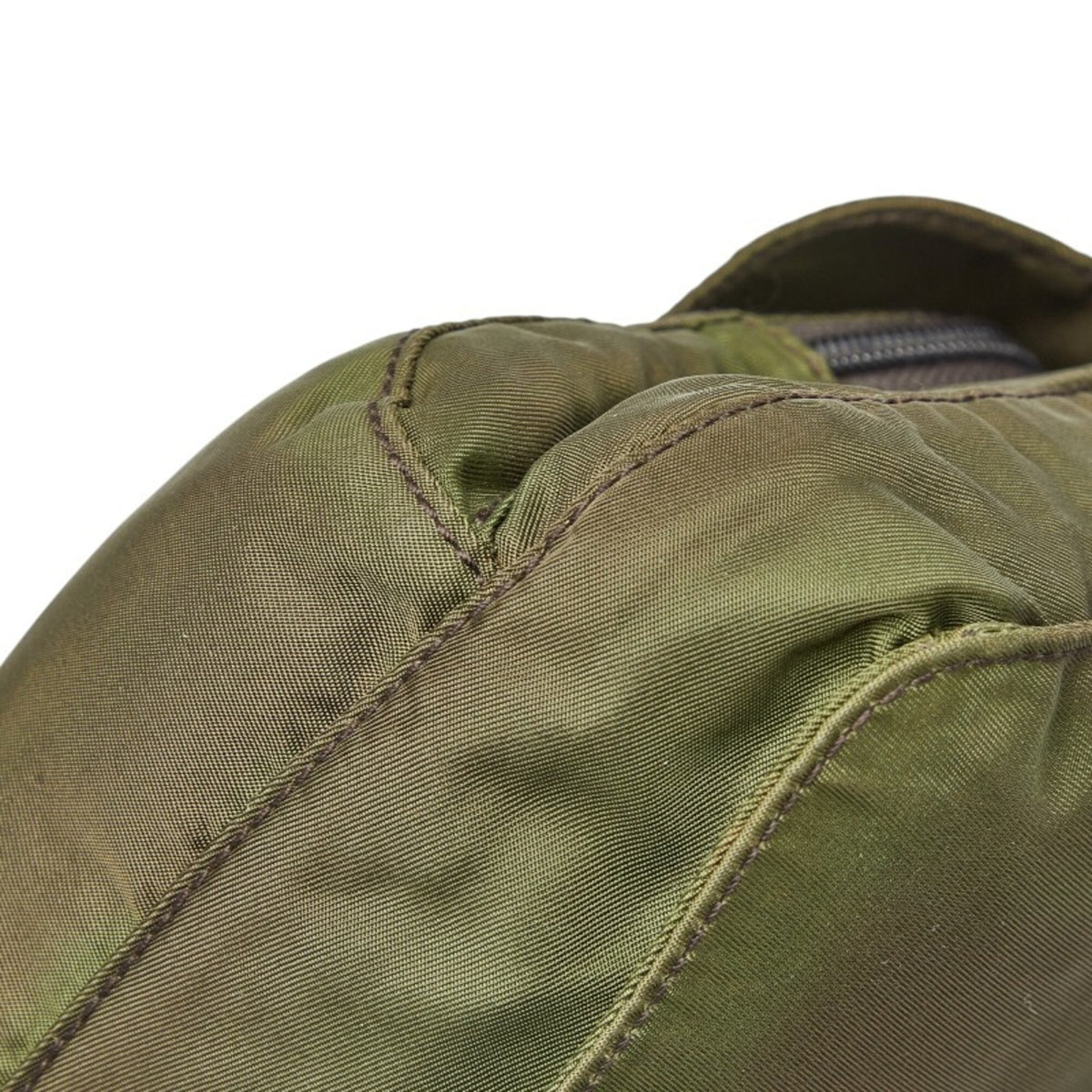 Prada Green Khaki Nylon Leather Shoulder Bag (Pre-Owned)