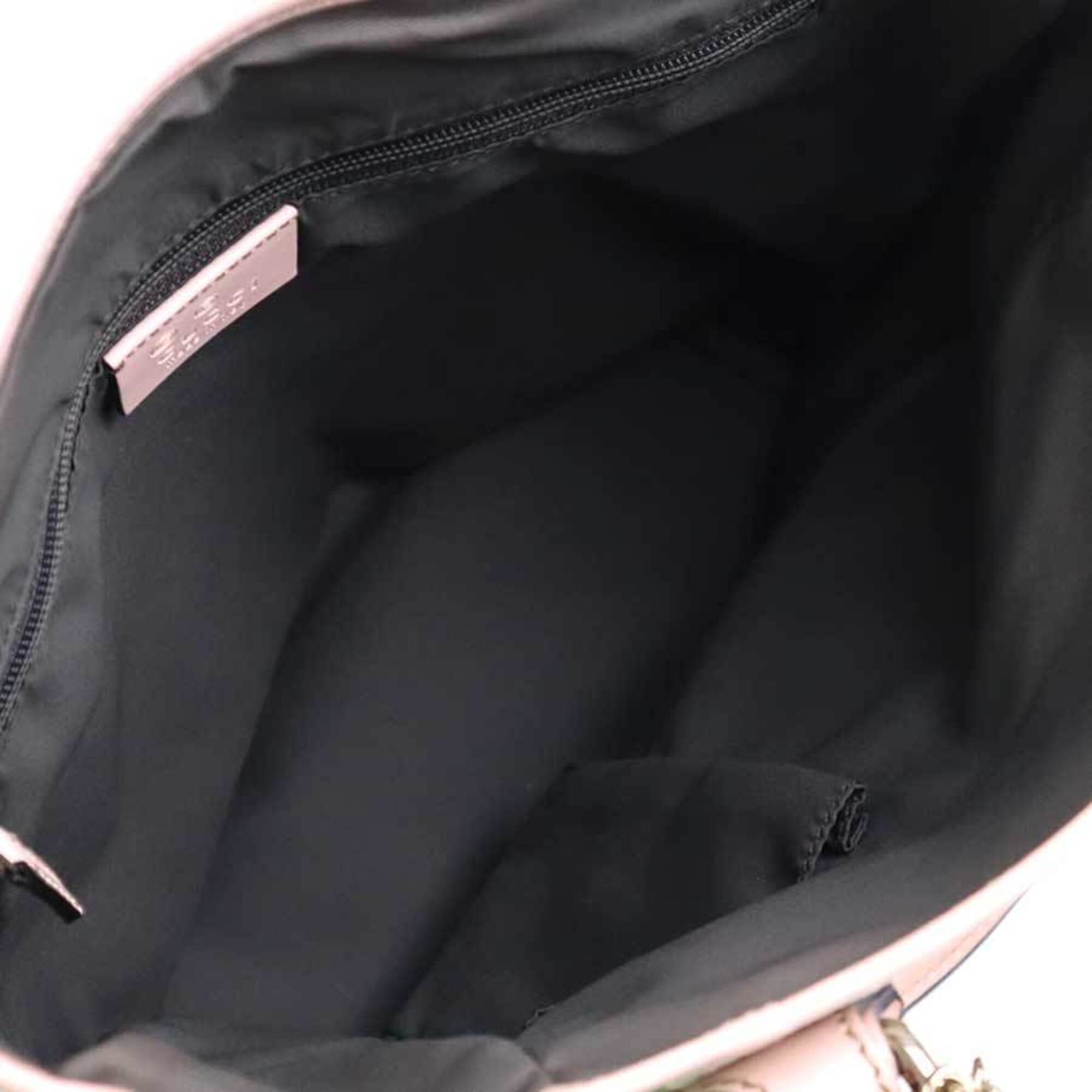 Gucci Multi-Color Pink Canvas Leather Handbag (Pre-Owned)