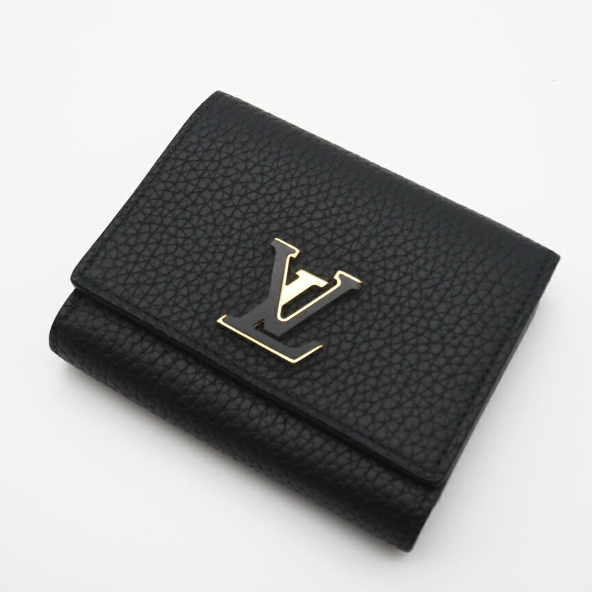 Louis Vuitton Taurillon Black Leather Wallet (Bi-Fold) (Pre-Owned)