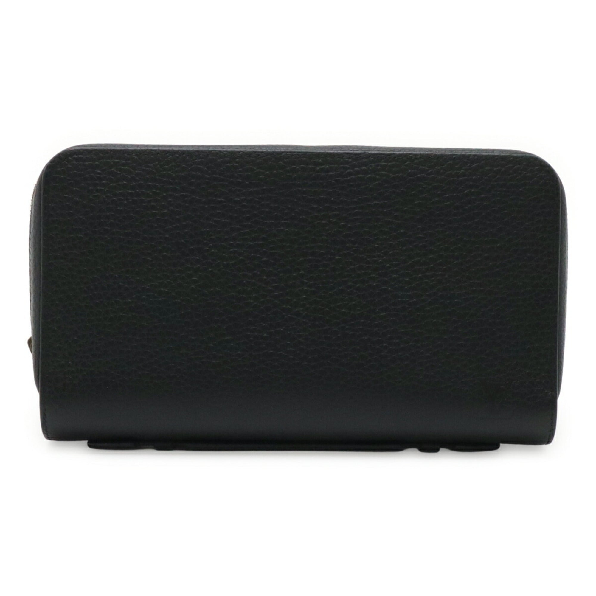 Louis Vuitton Black Noir Leather Long Wallet (Bi-Fold) (Pre-Owned)
