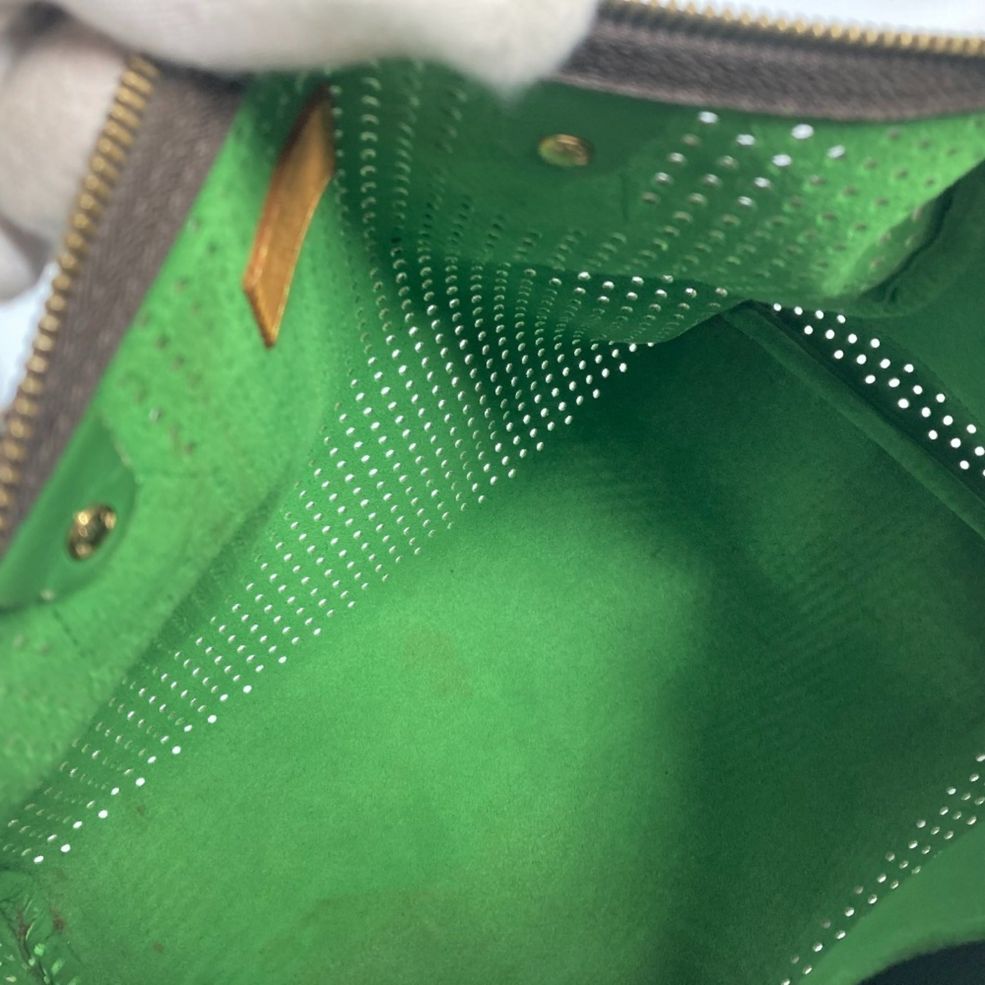 Louis Vuitton Brown Green Monogram Boston Bag Handbag (Pre-Owned)