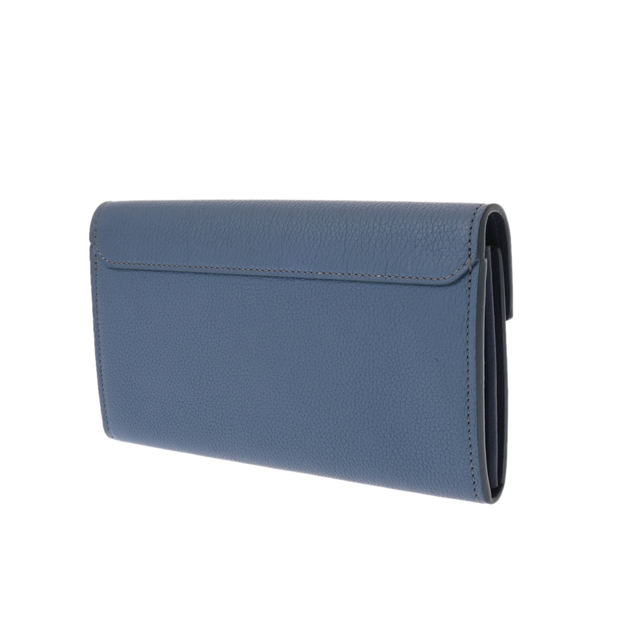 Louis Vuitton Blue Jean Leather Long Wallet (Bi-Fold) (Pre-Owned)