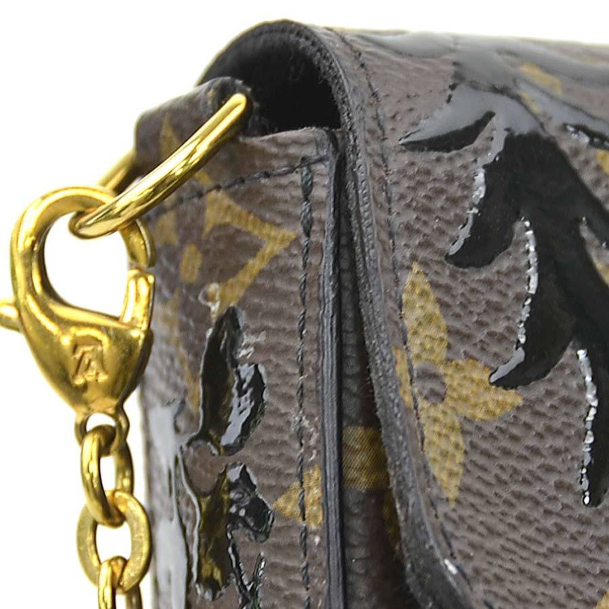 Louis Vuitton Black Brown Monogram Monogram Pochette Shoulder Bag (Pre-Owned)