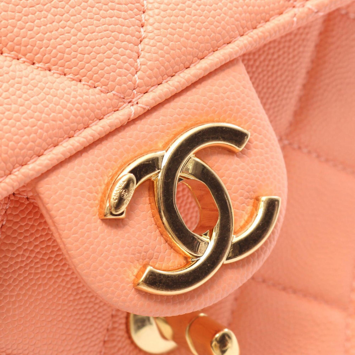 Chanel Pink Grained Calfskin Handbag Shoulder Bag Vanity Bag (Pre-Owned)