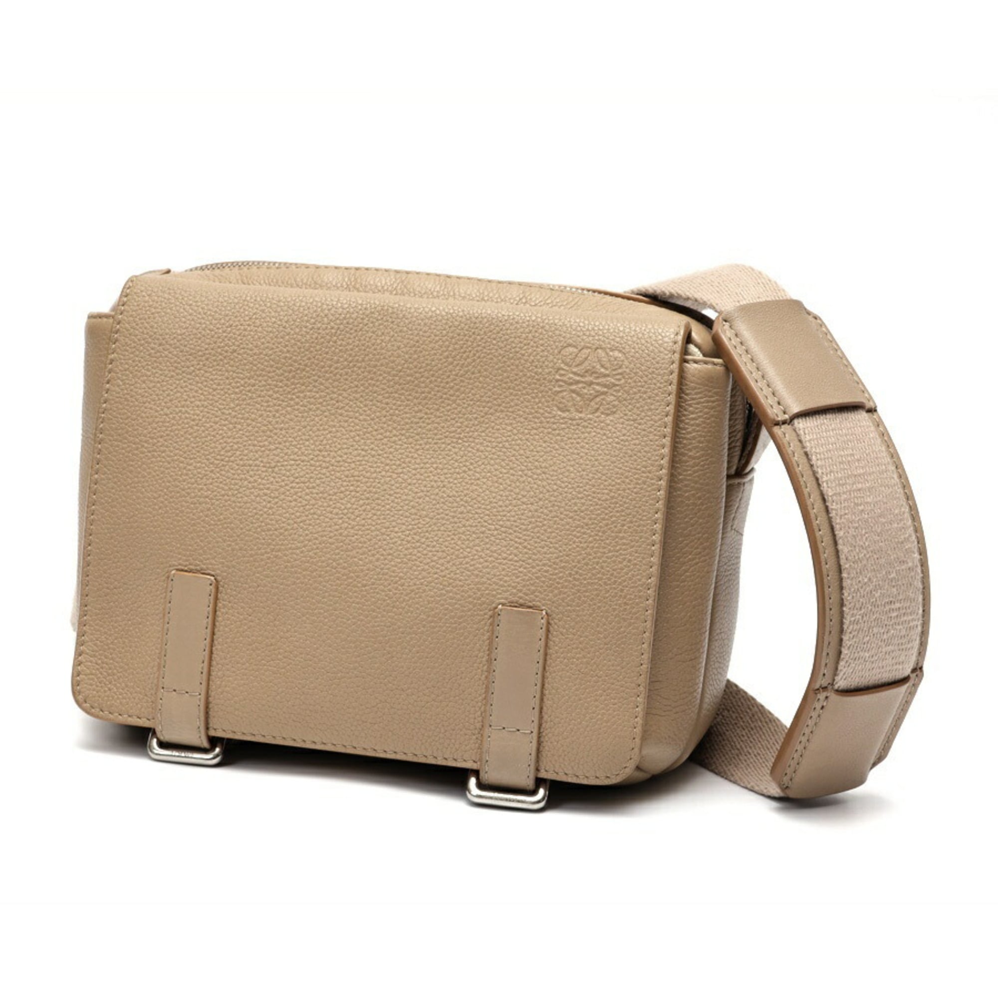 Loewe Beige Leather Messenger Bag Shoulder Bag (Pre-Owned)